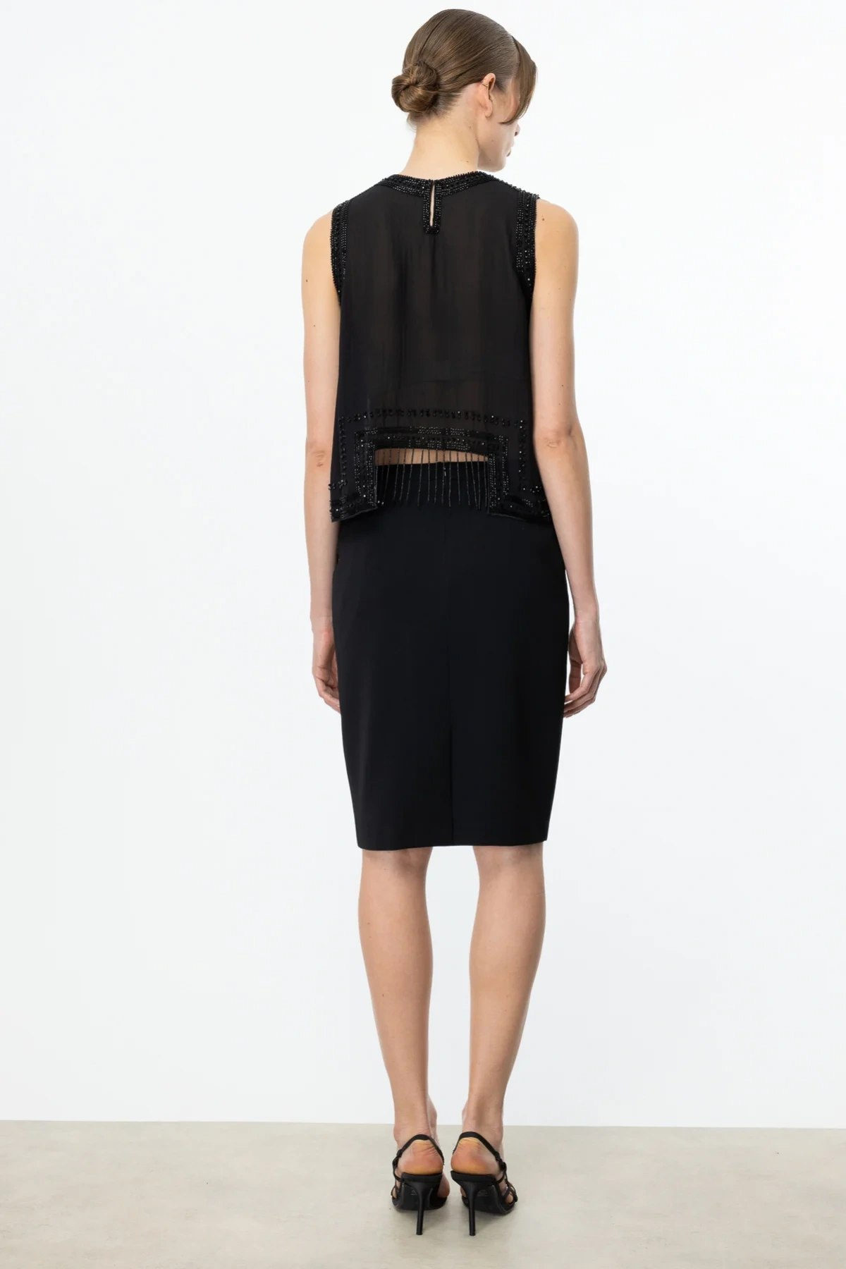 Ekol Siyah Kadın Kumaş Etek 04206