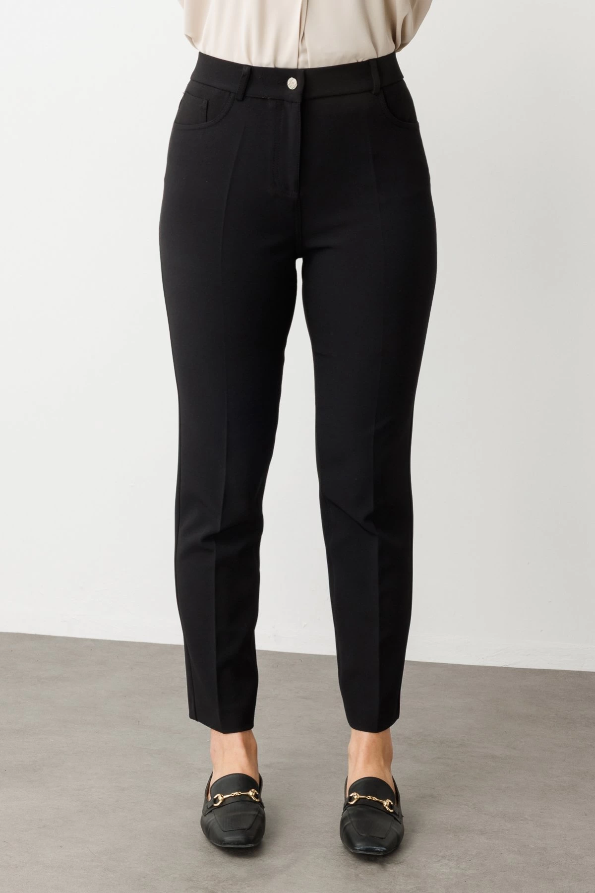 Ekol Likralı Siyah Kadın Pantolon 02146