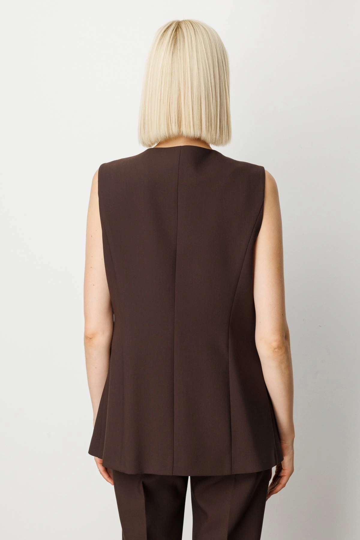 Ekol Önü Düğmeli Kapak Cepli Bordo Kadın Yelek 05007