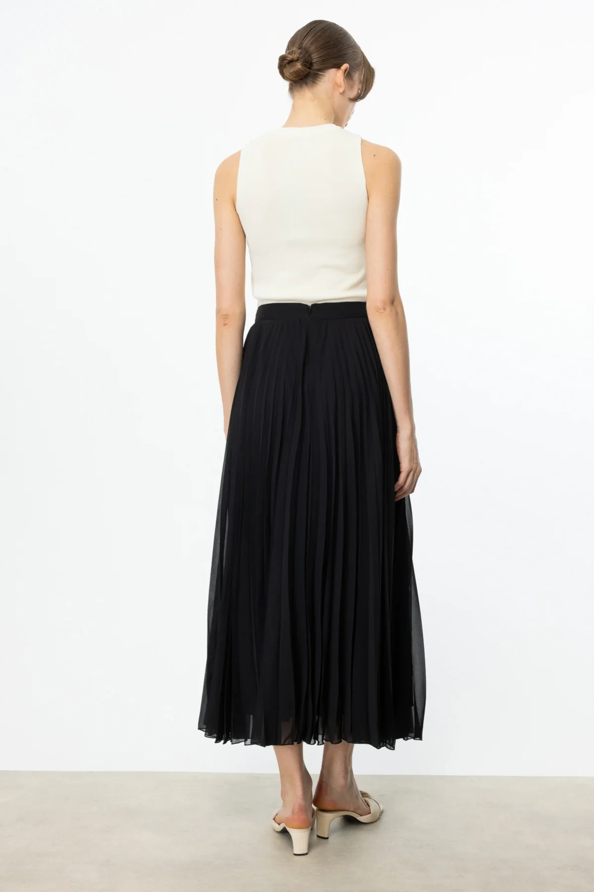 Ekol Pileli Şifon Etek 01086