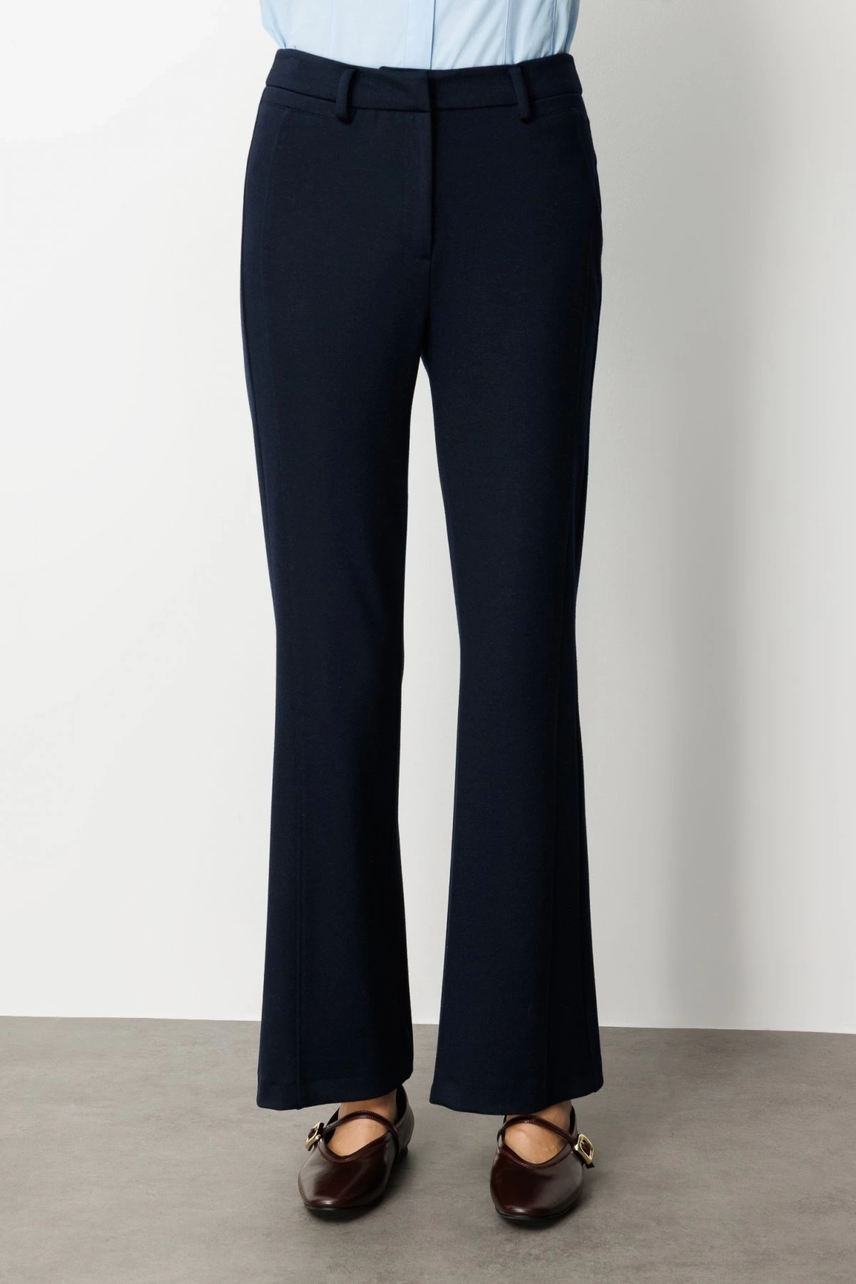 Ekol Simli Kumaş Bol Paça Pantolon 01045