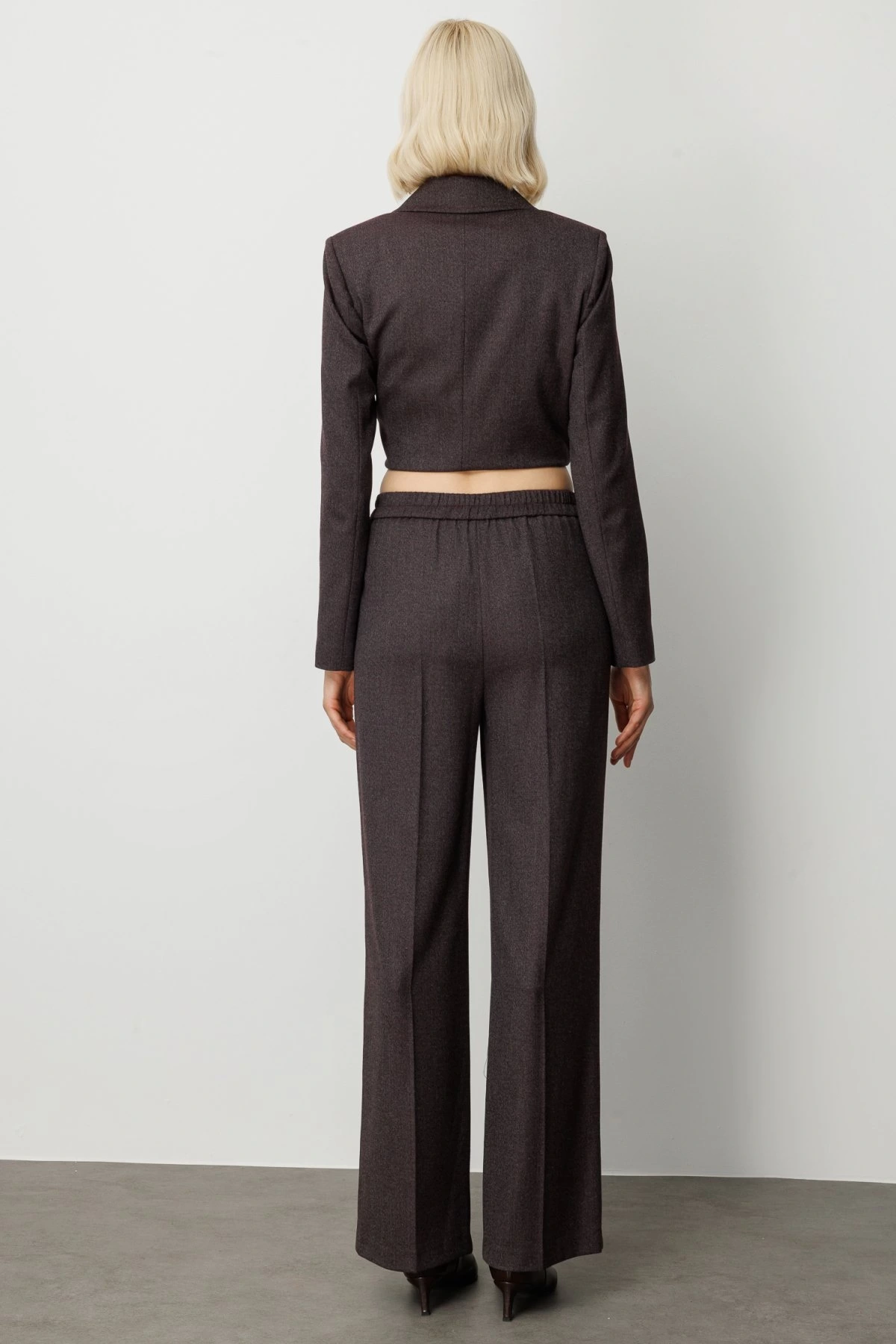 Ekol Simli Kumaş Wide Leg Pantalon 05171