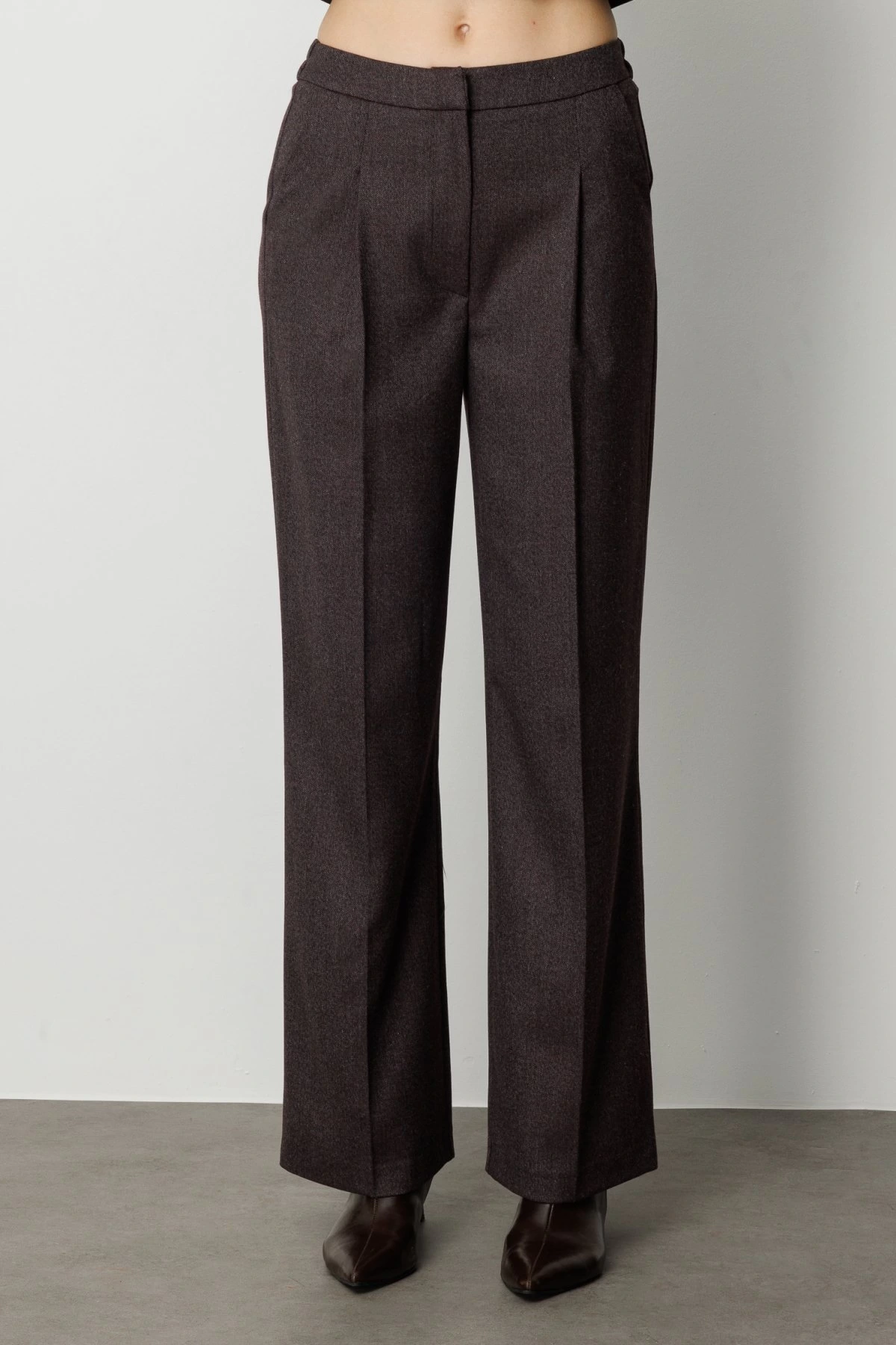 Ekol Simli Kumaş Wide Leg Pantalon 05171