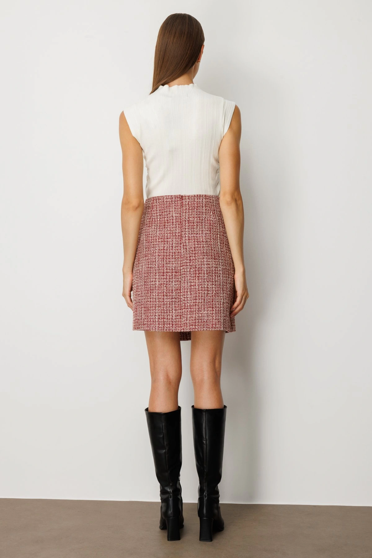 Ekol Süs Düğmeli Mini Tüvit Etek 05047