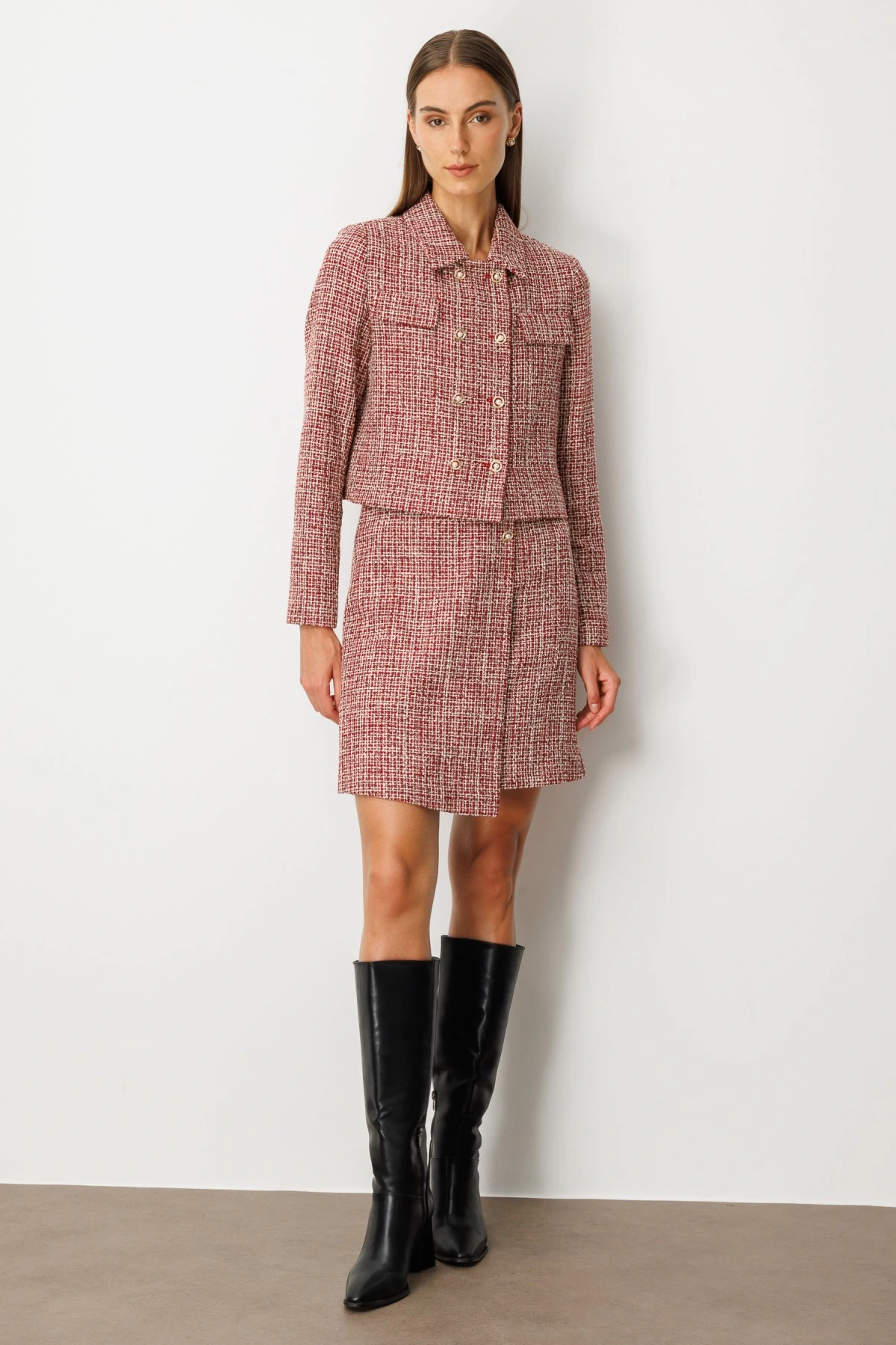 Ekol Süs Düğmeli Mini Tüvit Etek 05047