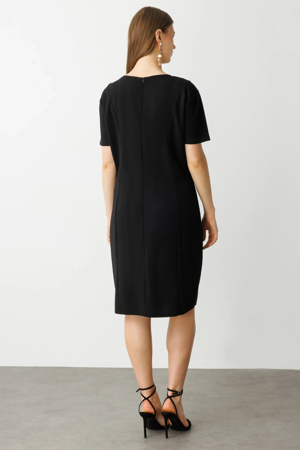 Ekol Taşlı Kısa Kol Elbise 05960