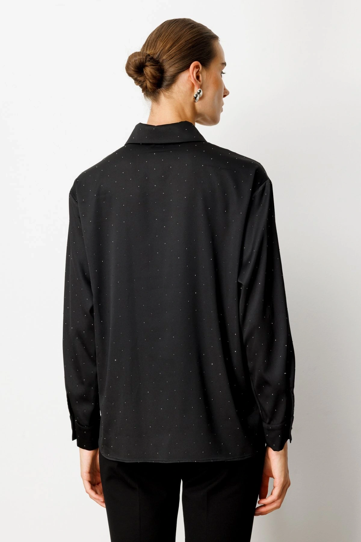 Ekol Taşlı Saten Gömlek 03003