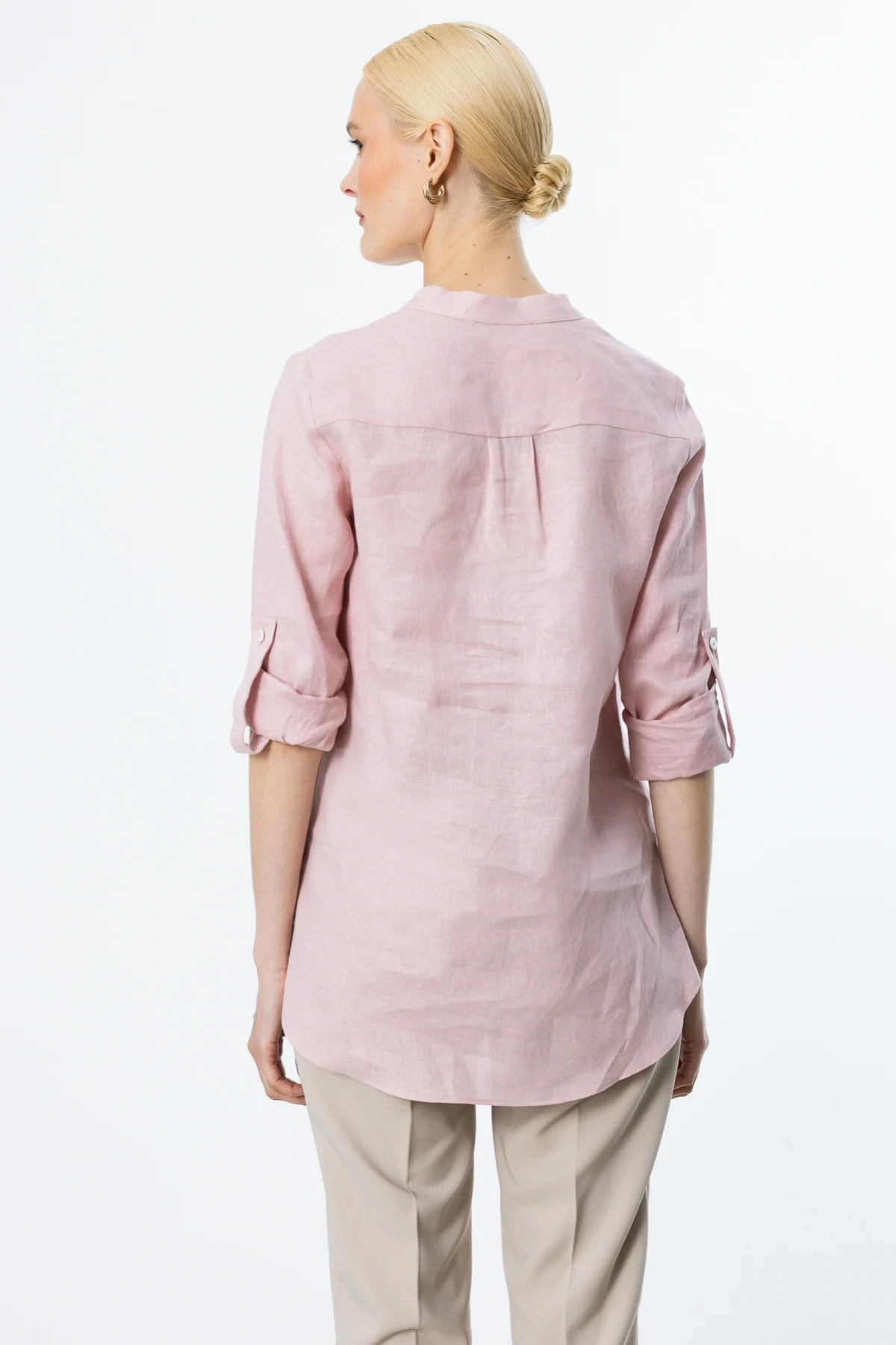 Ekol V Yaka Keten Gömlek 03134