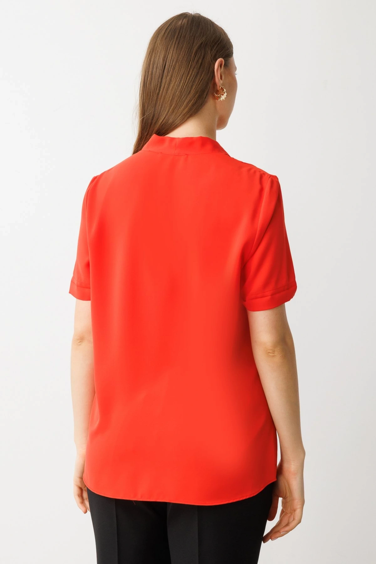 Ekol V Yaka Şifon Bluz 03528