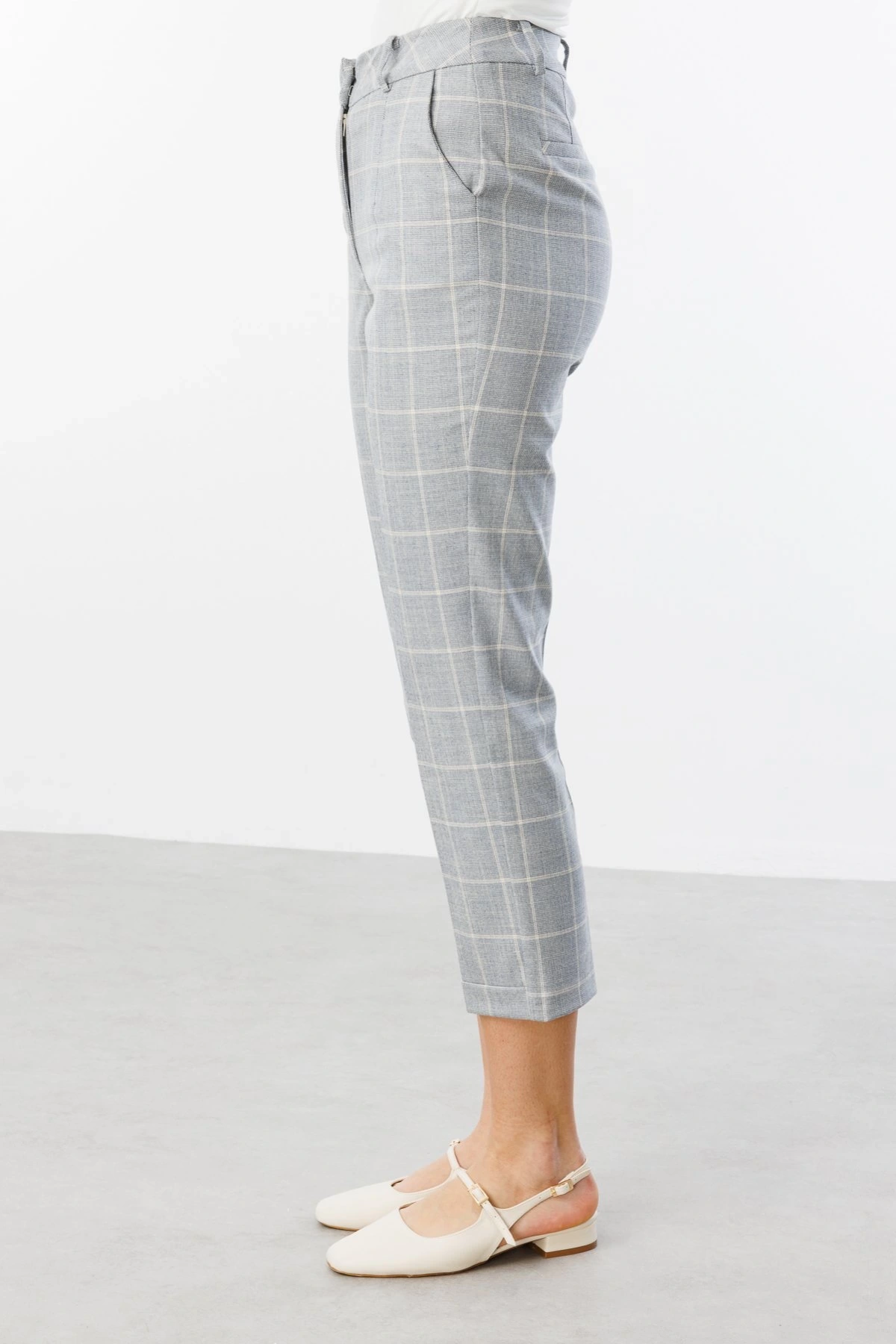 Ekol Yandan Cepli Ekose Pantolon 04034