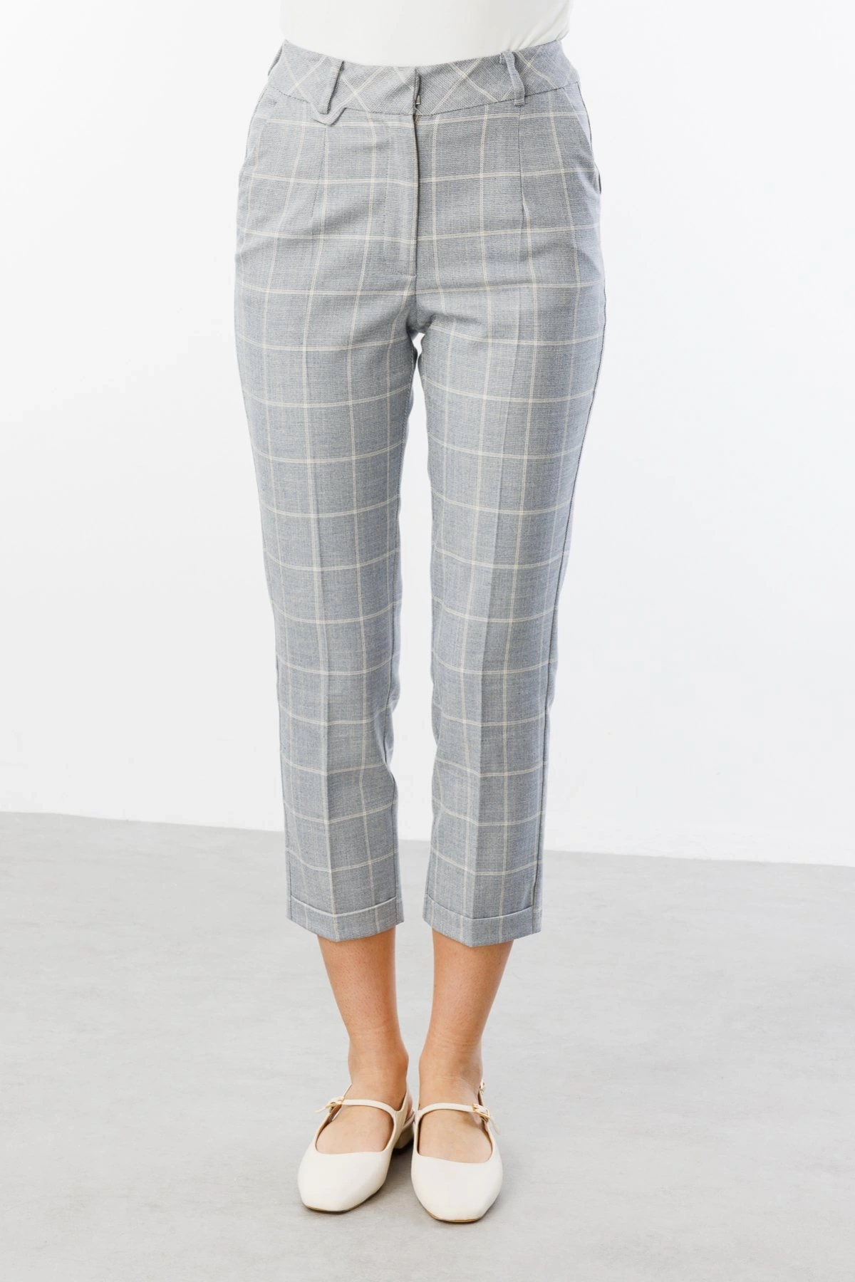 Ekol Yandan Cepli Ekose Pantolon 04034