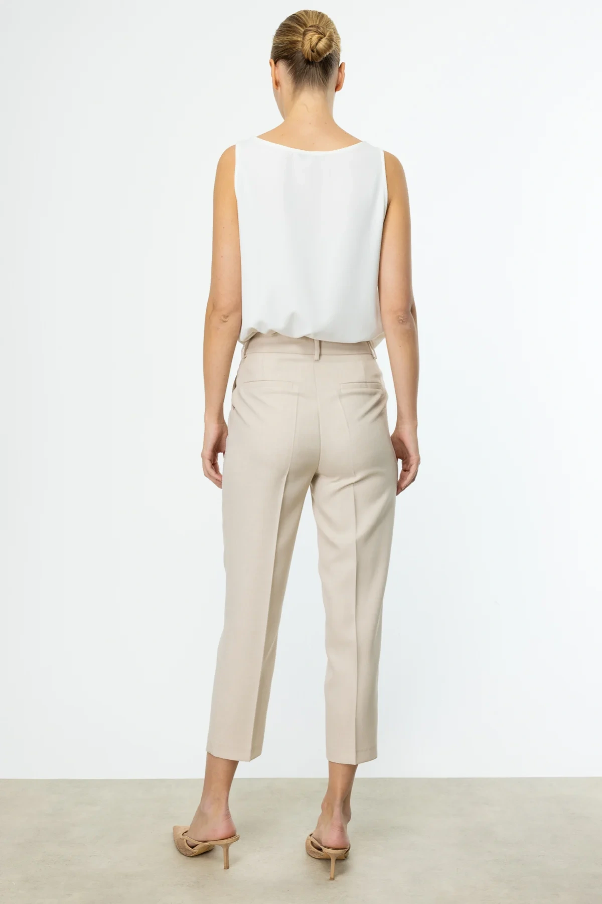 Ekol Yandan Cepli Pileli Taş Renk Pantolon 04132