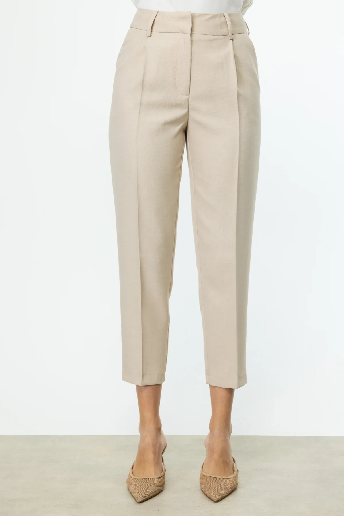 Ekol Yandan Cepli Pileli Taş Renk Pantolon 04132