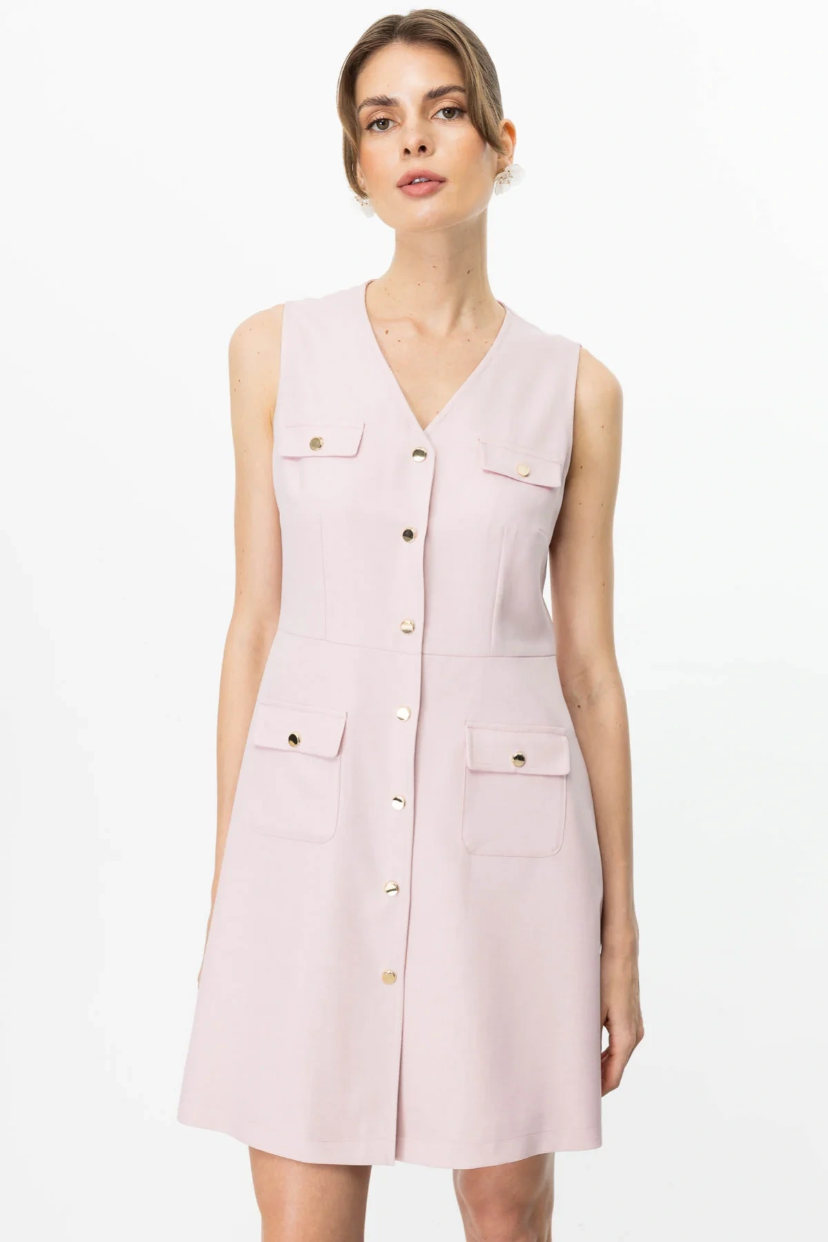 Ekol Yelek Model Çıtçıt Elbise 05106