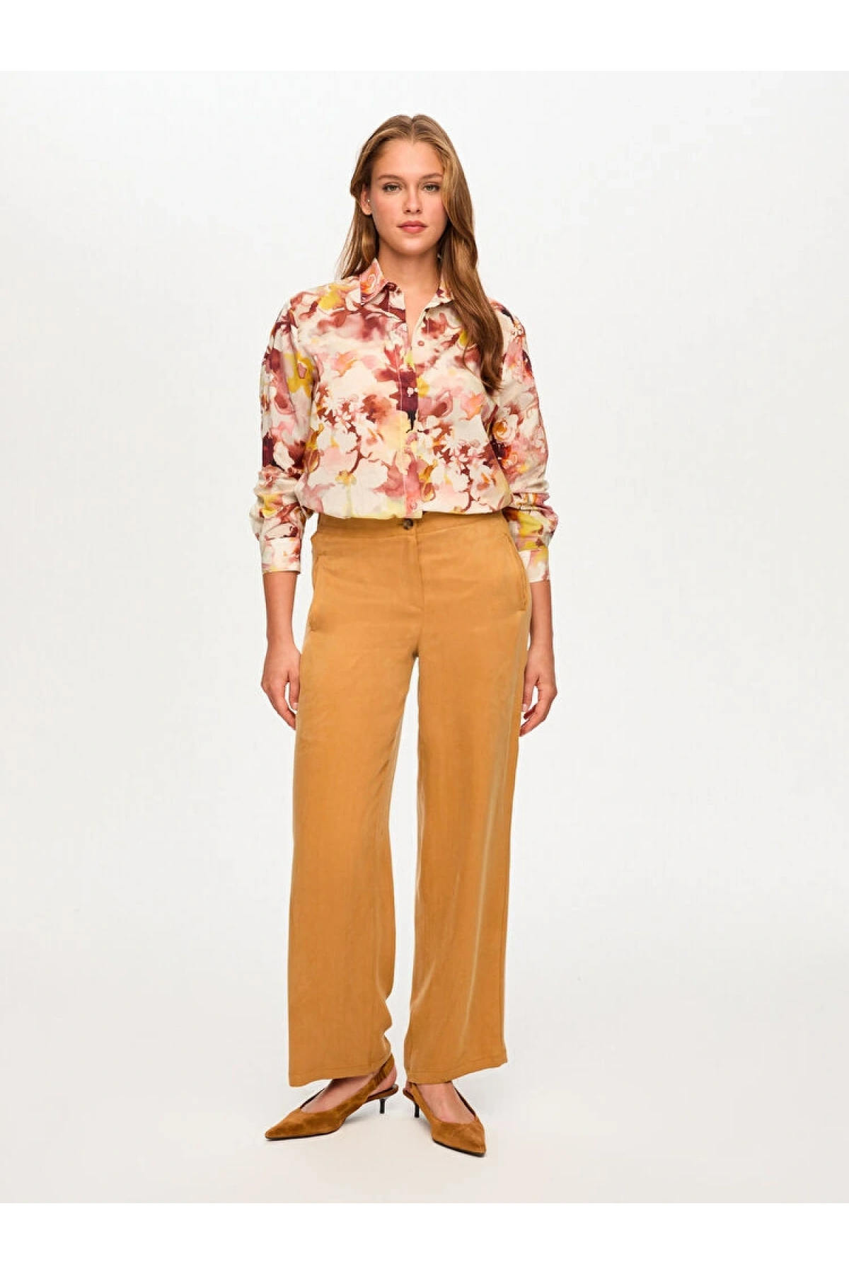 Faik Sönmez Arka Beli Lastikli Wide Leg Fit Tenselli Pantolon US26PNT028