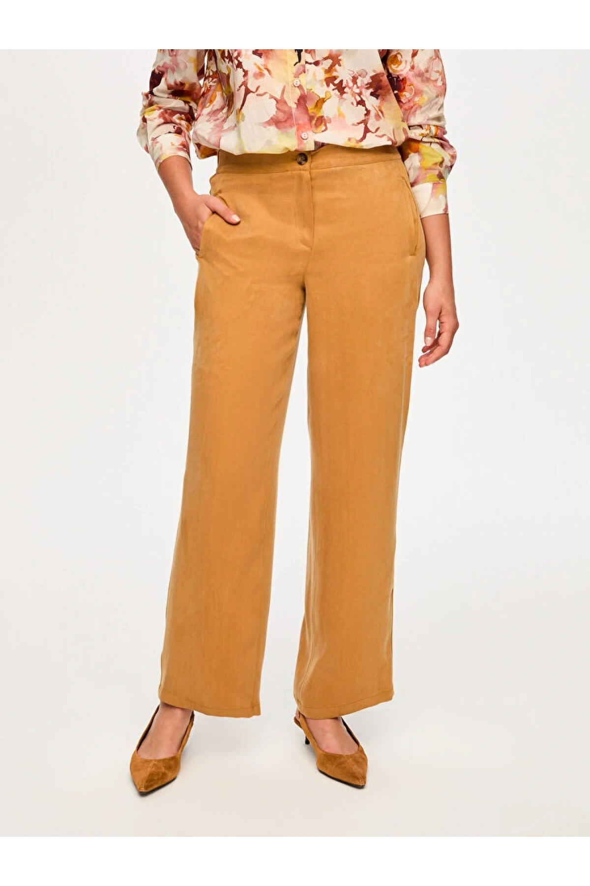 Faik Sönmez Arka Beli Lastikli Wide Leg Fit Tenselli Pantolon US26PNT028