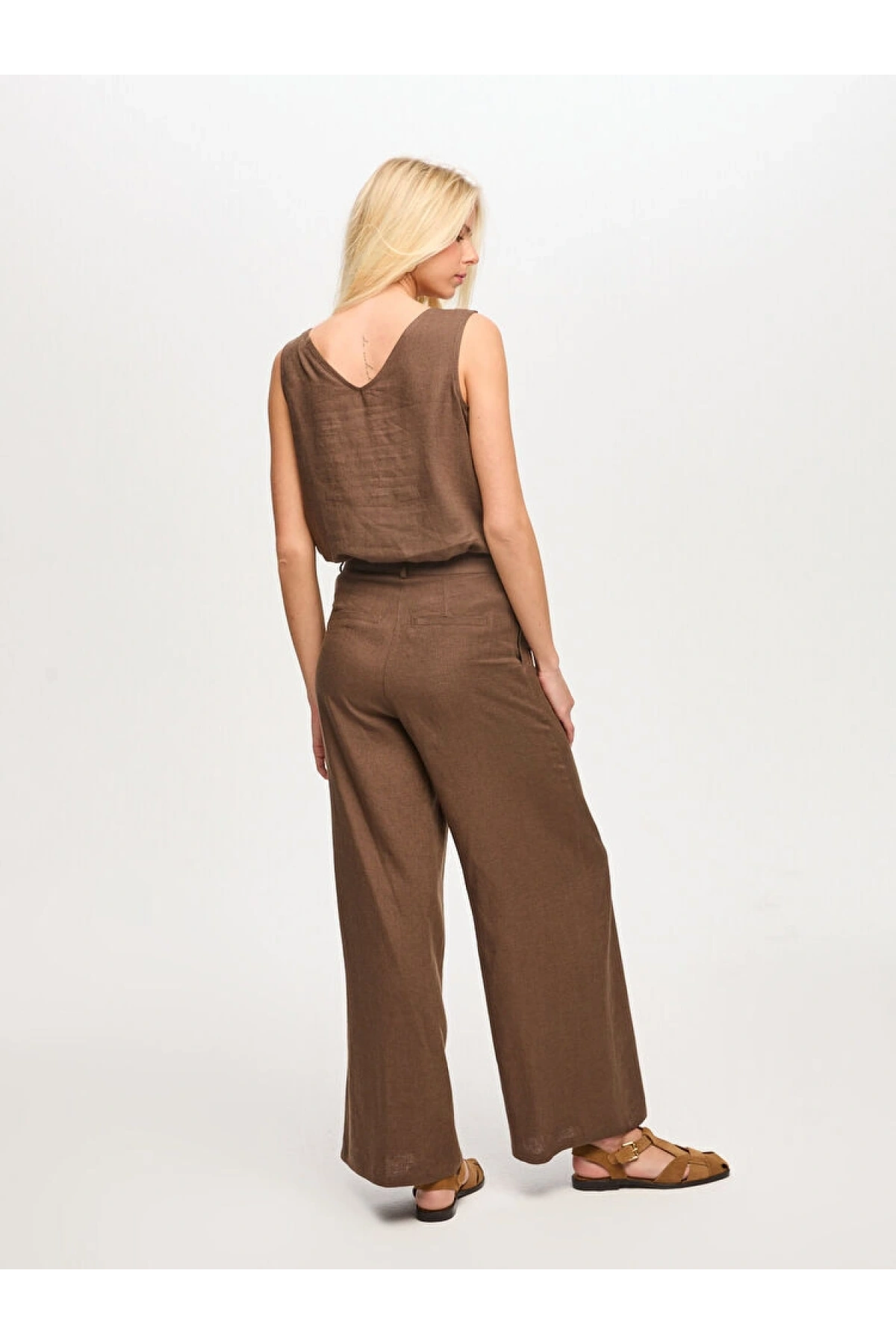 Faik Sönmez Wide Leg Fit Keten Karışımlı Pantolon US26PNT034