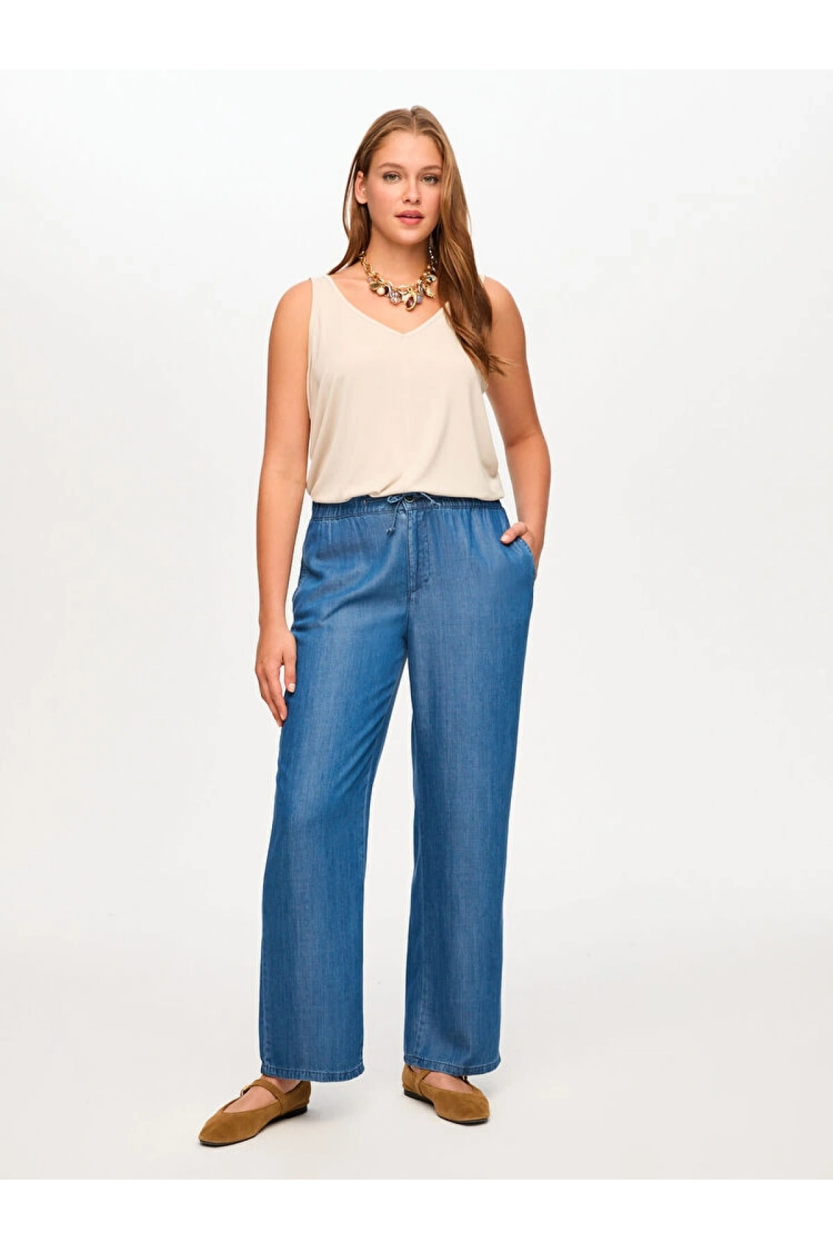 Faik Sönmez Wide Leg Fit Liyoselli Jean Pantolon US26JPN009