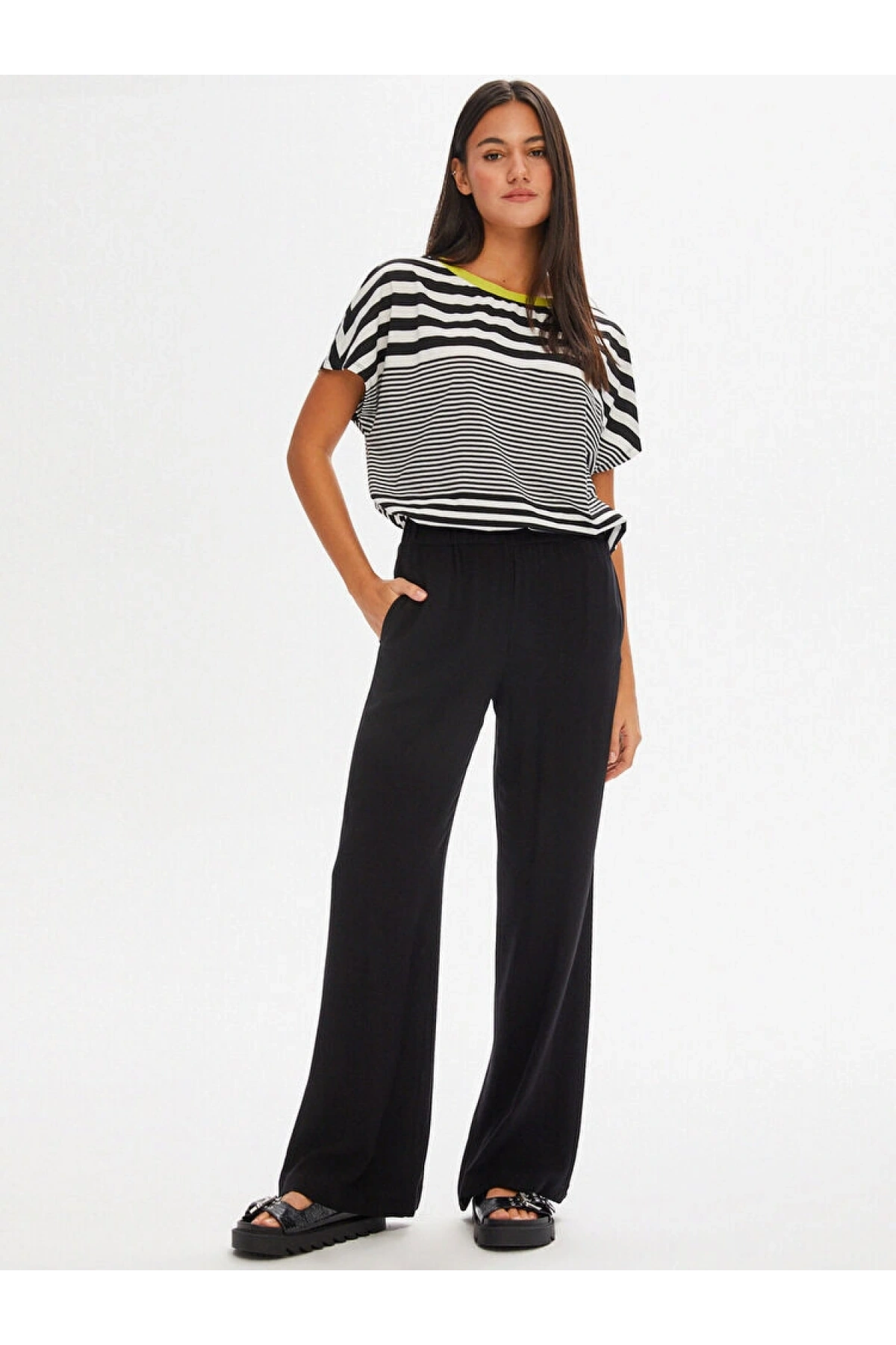 Faik Sönmez Wide Leg Viskon Pantolon B00067