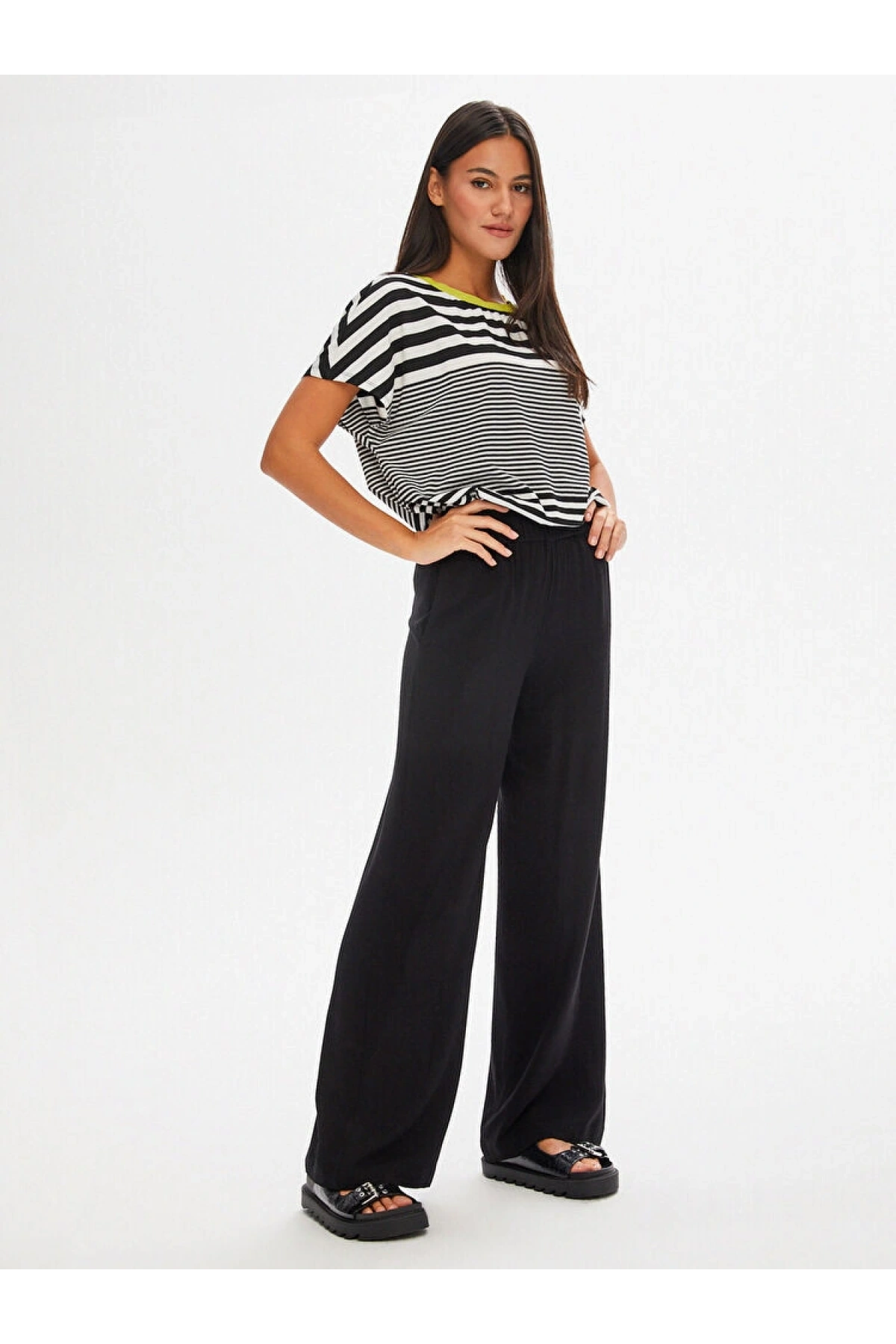 Faik Sönmez Wide Leg Viskon Pantolon B00067
