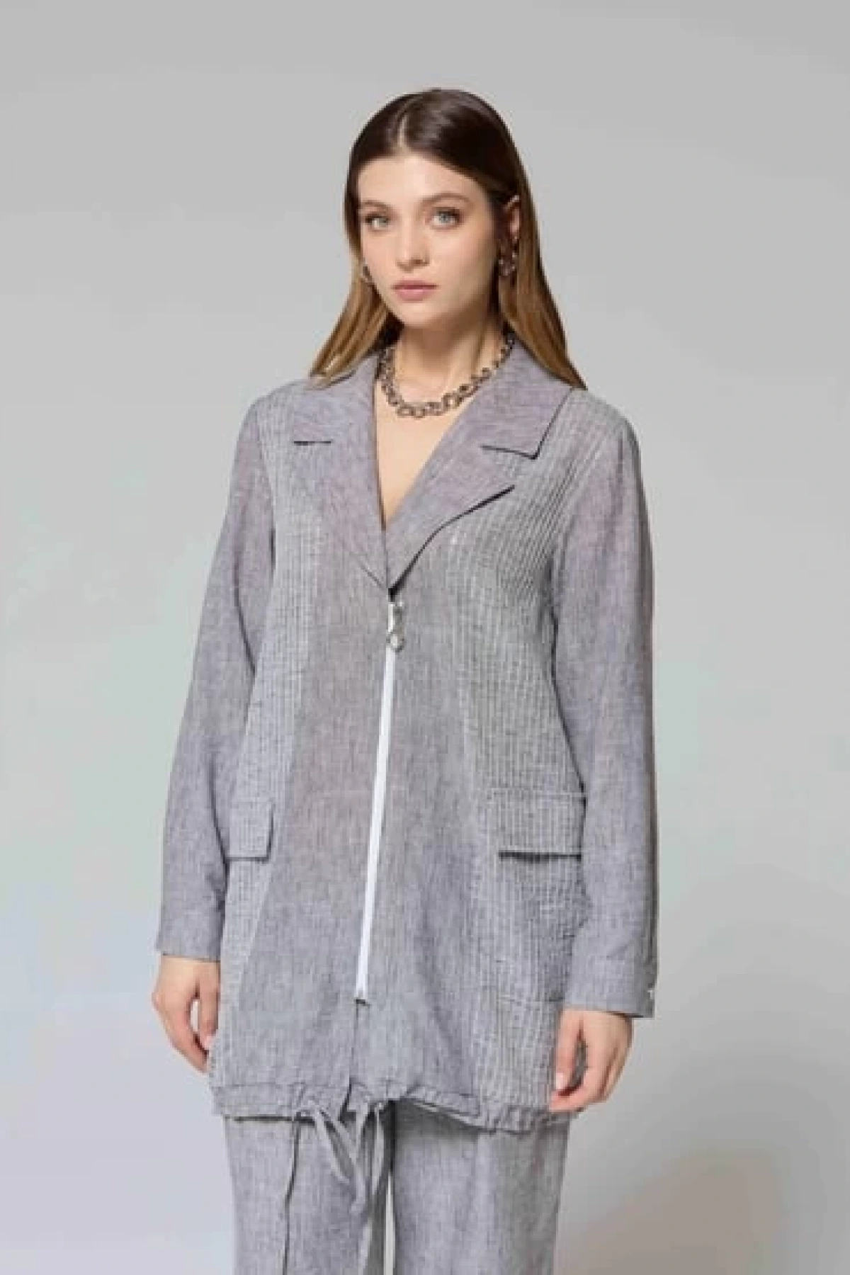 Fuat Gürşen Fermuarlı Kruvaze Yaka Kap 3609