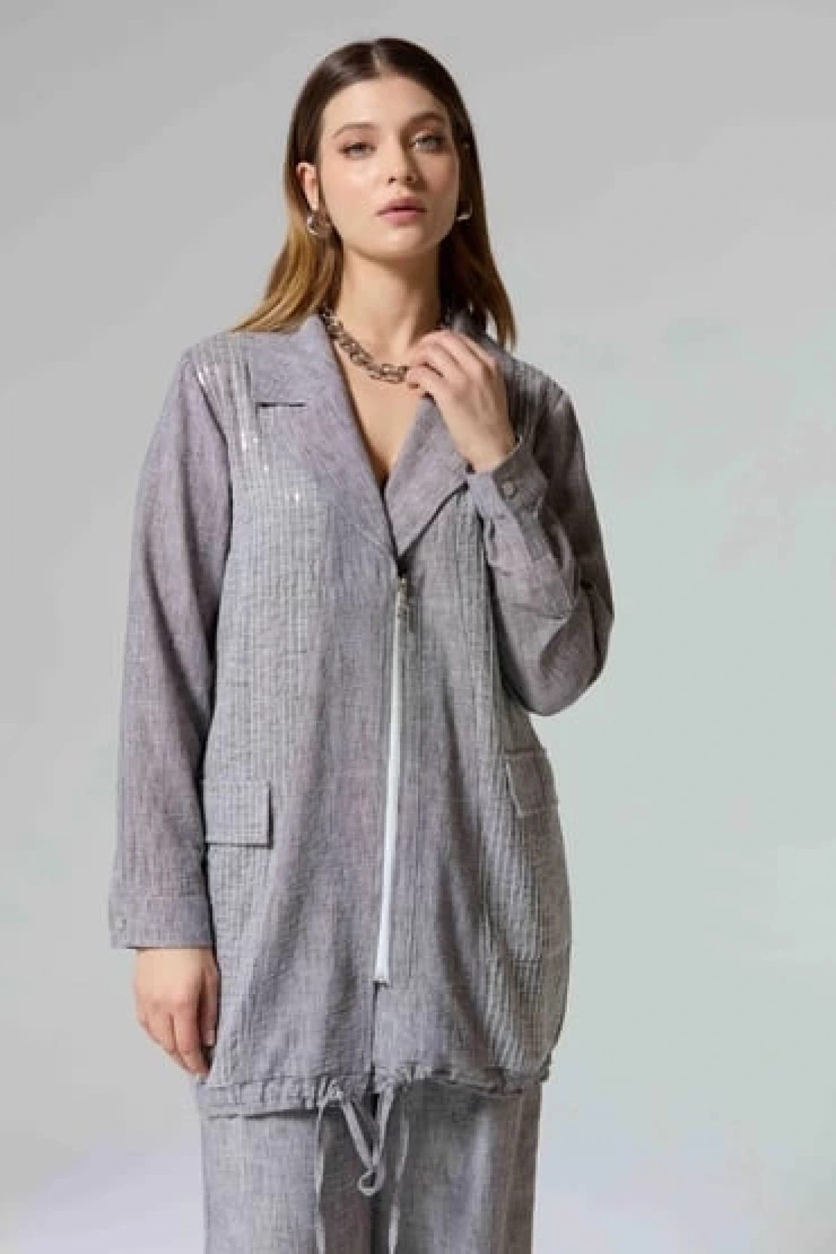 Fuat Gürşen Fermuarlı Kruvaze Yaka Kap 3609