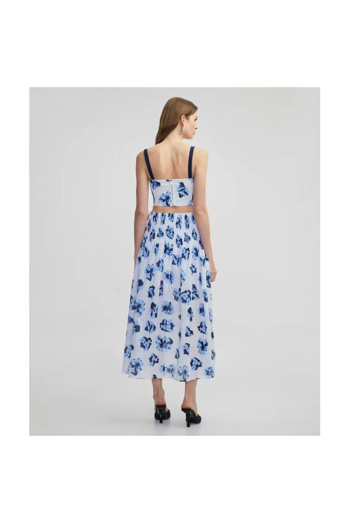 İpekyol Çiçek Deseenli Düğemli Etek IS1250004137