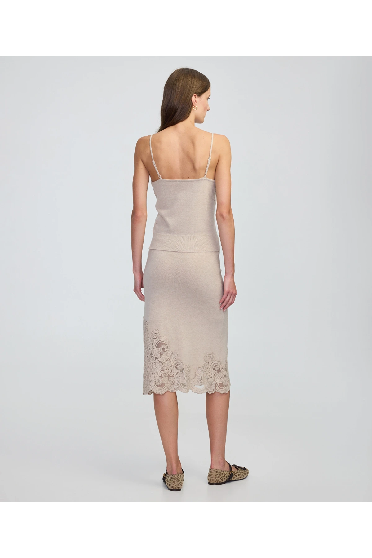 İpekyol Dantel Brode Aplikeli Triko IW6250050124