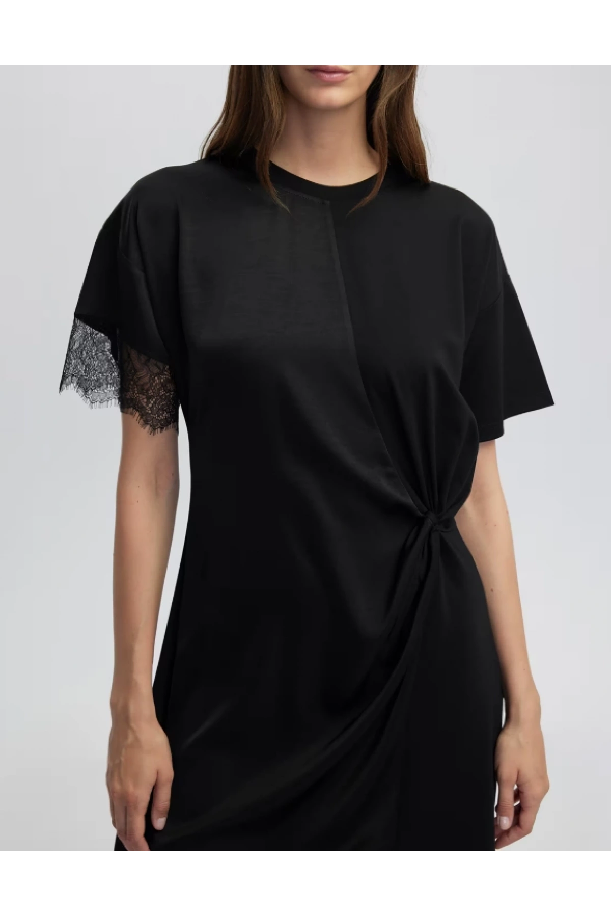 İpekyol Dantel Garnili Kumaş Mix Elbise IW6250002133