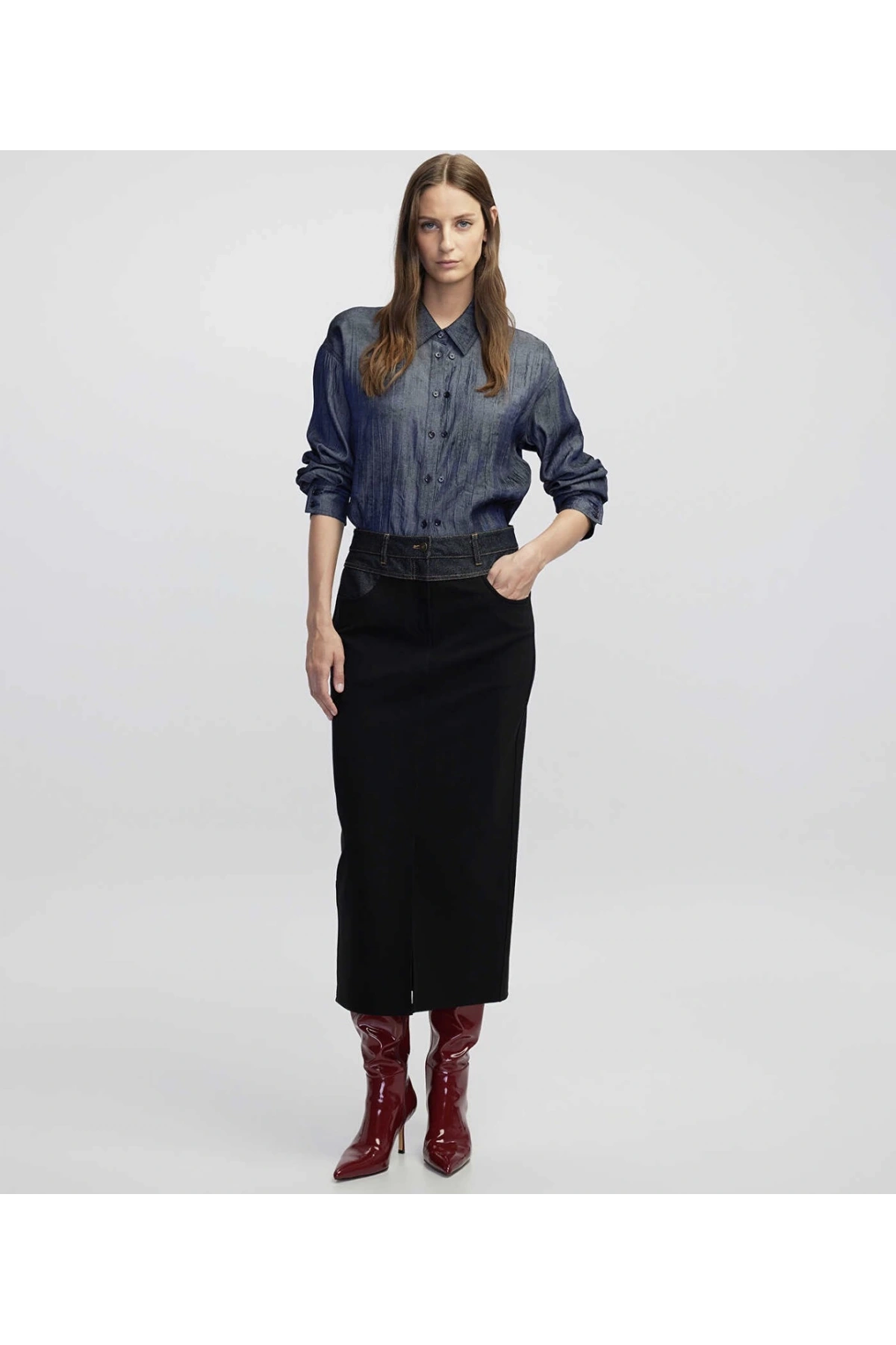 İpekyol Denim Mix Kalem Etek IW6250004071