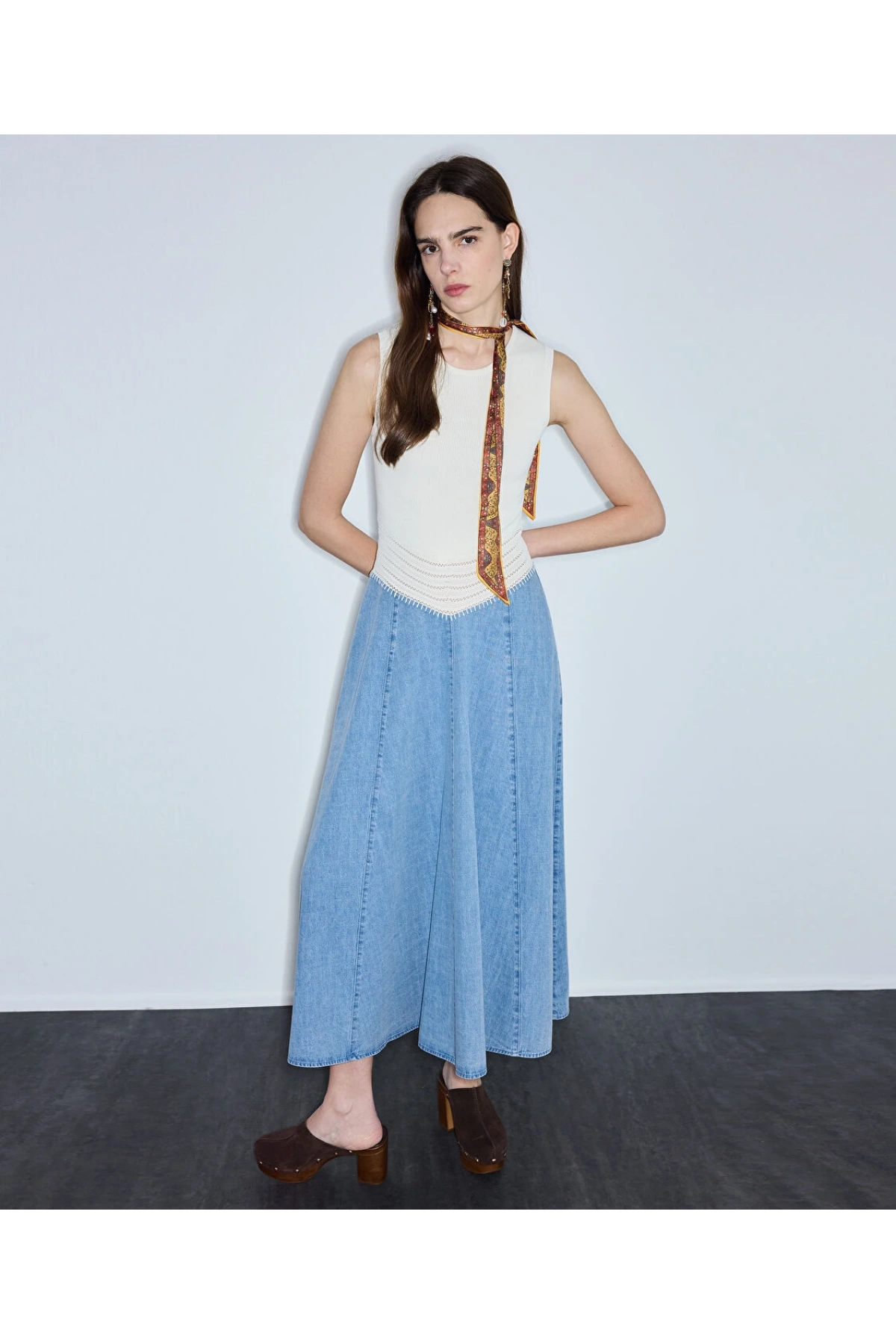 İpekyol Denim Ve Triko Mix Elbise IS1260002366