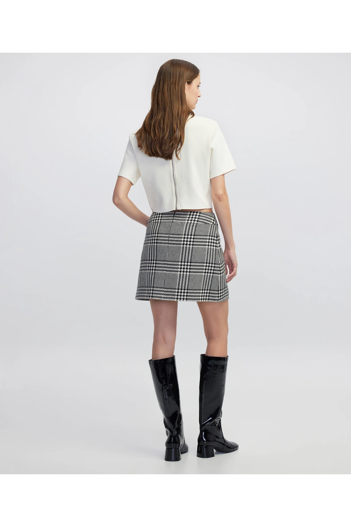 İpekyol Ekose Desen Mini Etek IW6250004088