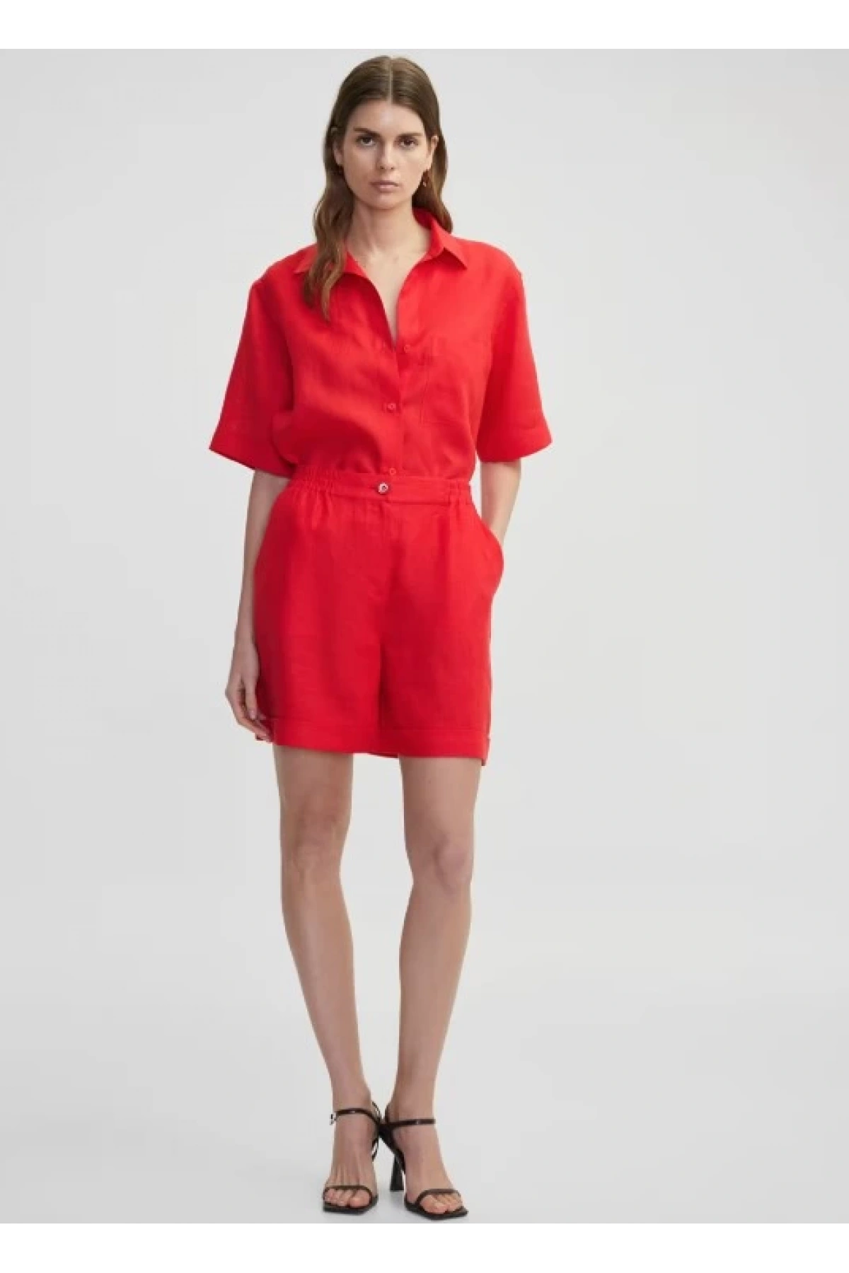 İpekyol Elastik Bel Keten Şort IS1250013048