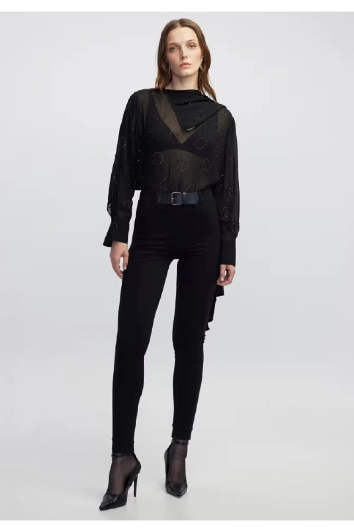 İpekyol Hotfix Baskılı Şifon Bluz IW6250006051