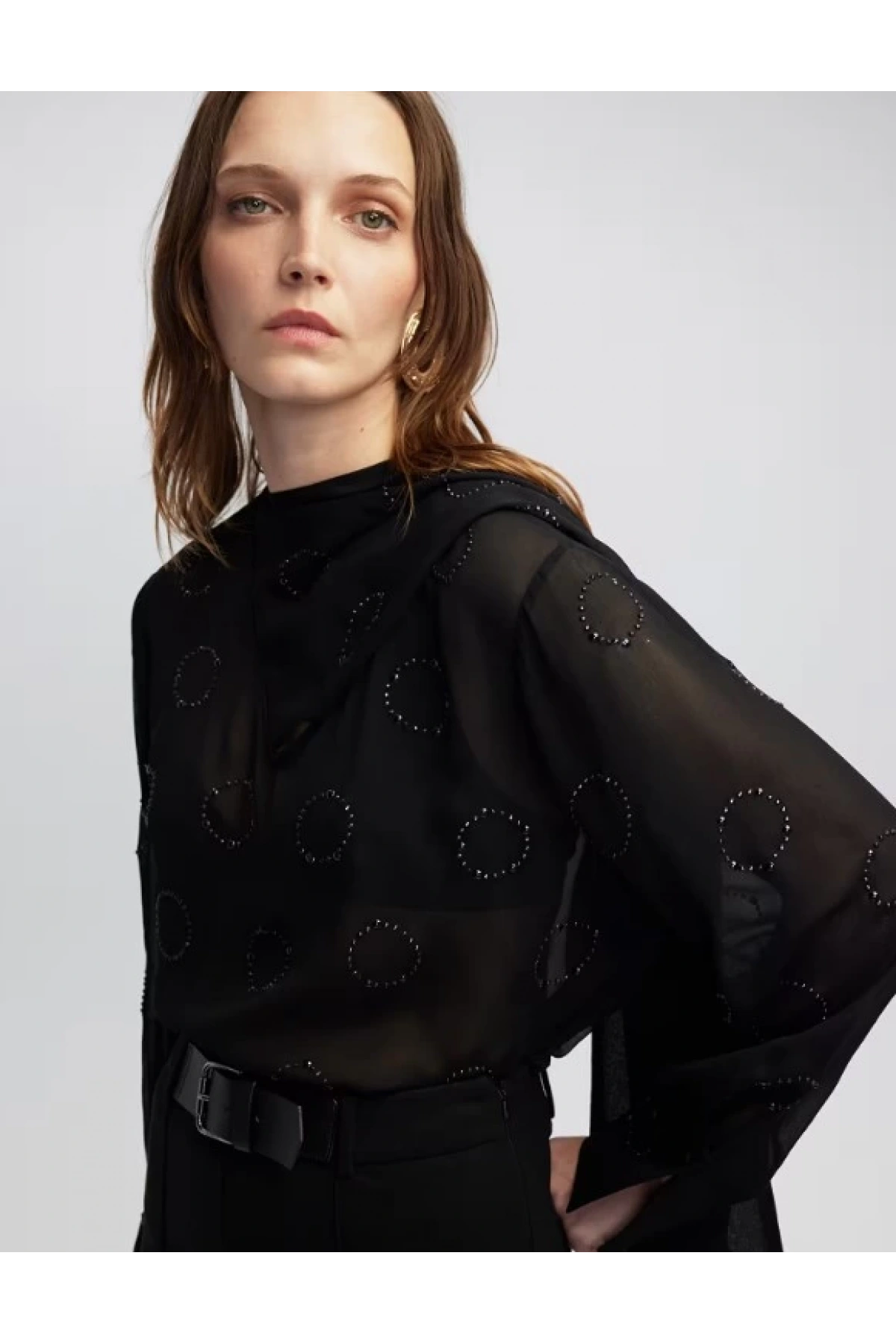 İpekyol Hotfix Baskılı Şifon Bluz IW6250006051