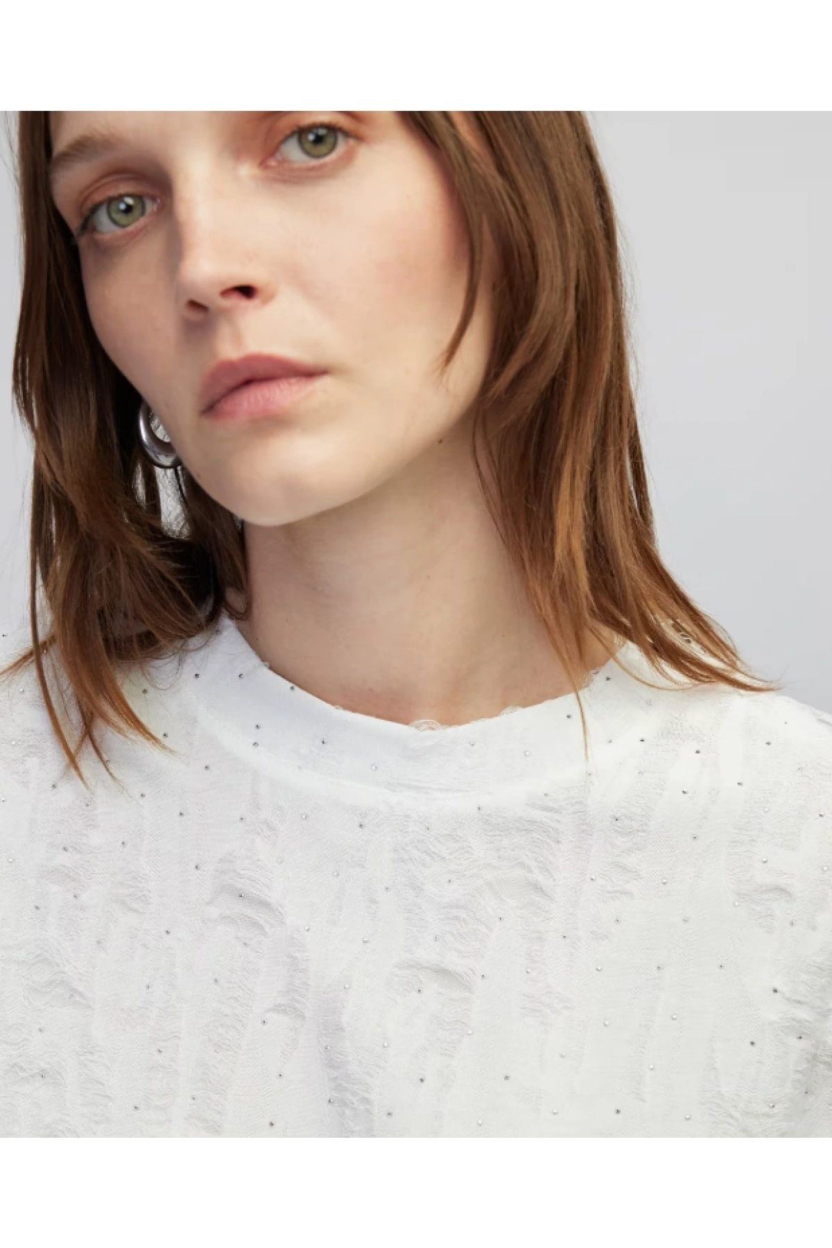 İpekyol Jakarlı Hotfix Baskılı T-Shirt IW6250070033