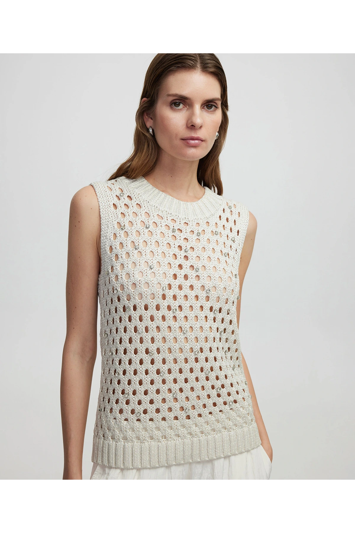 İpekyol Kadın Ajurlu Ekru Triko IS1250050087