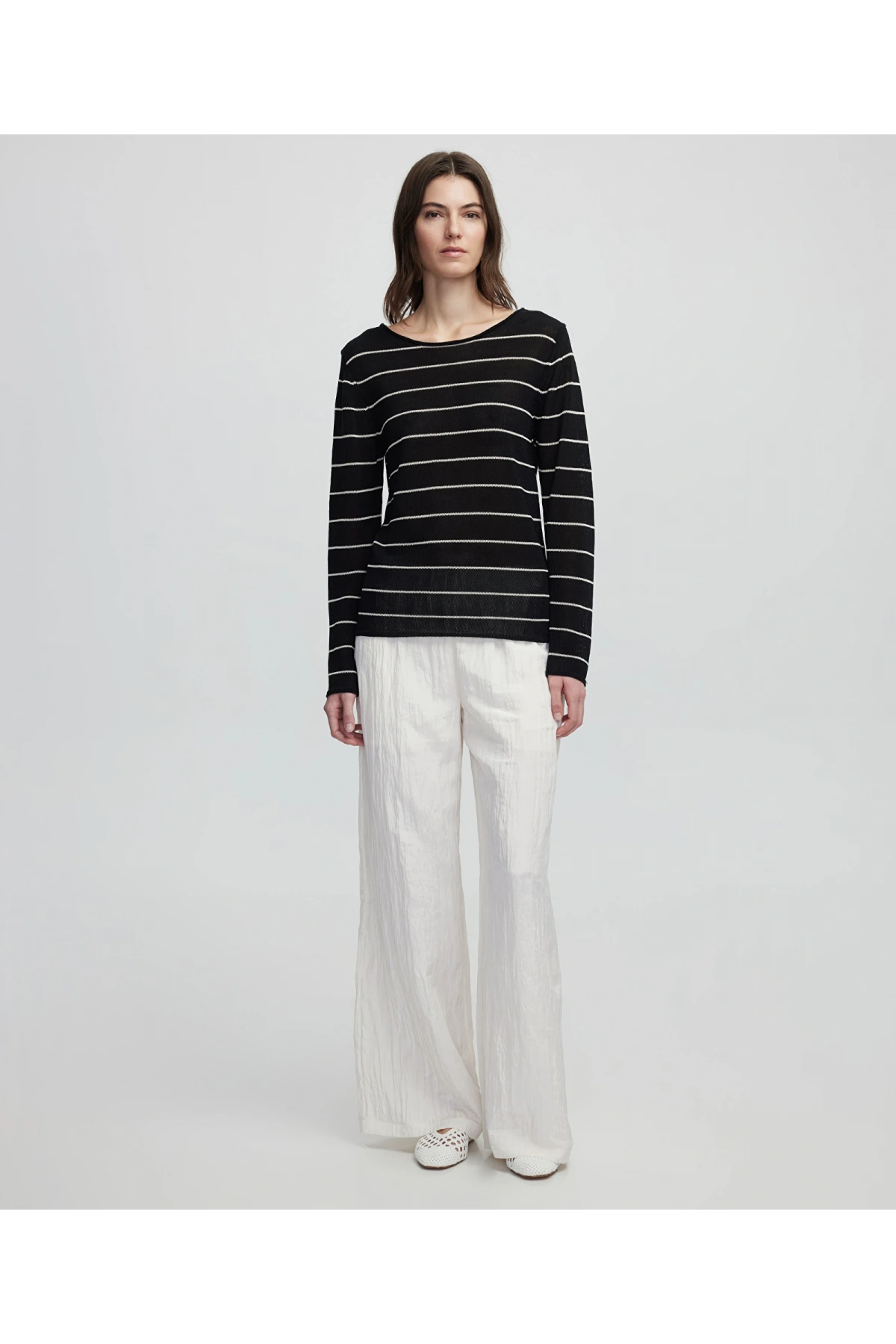 İpekyol Kadın Çizgili Siyah Triko IS1250050080