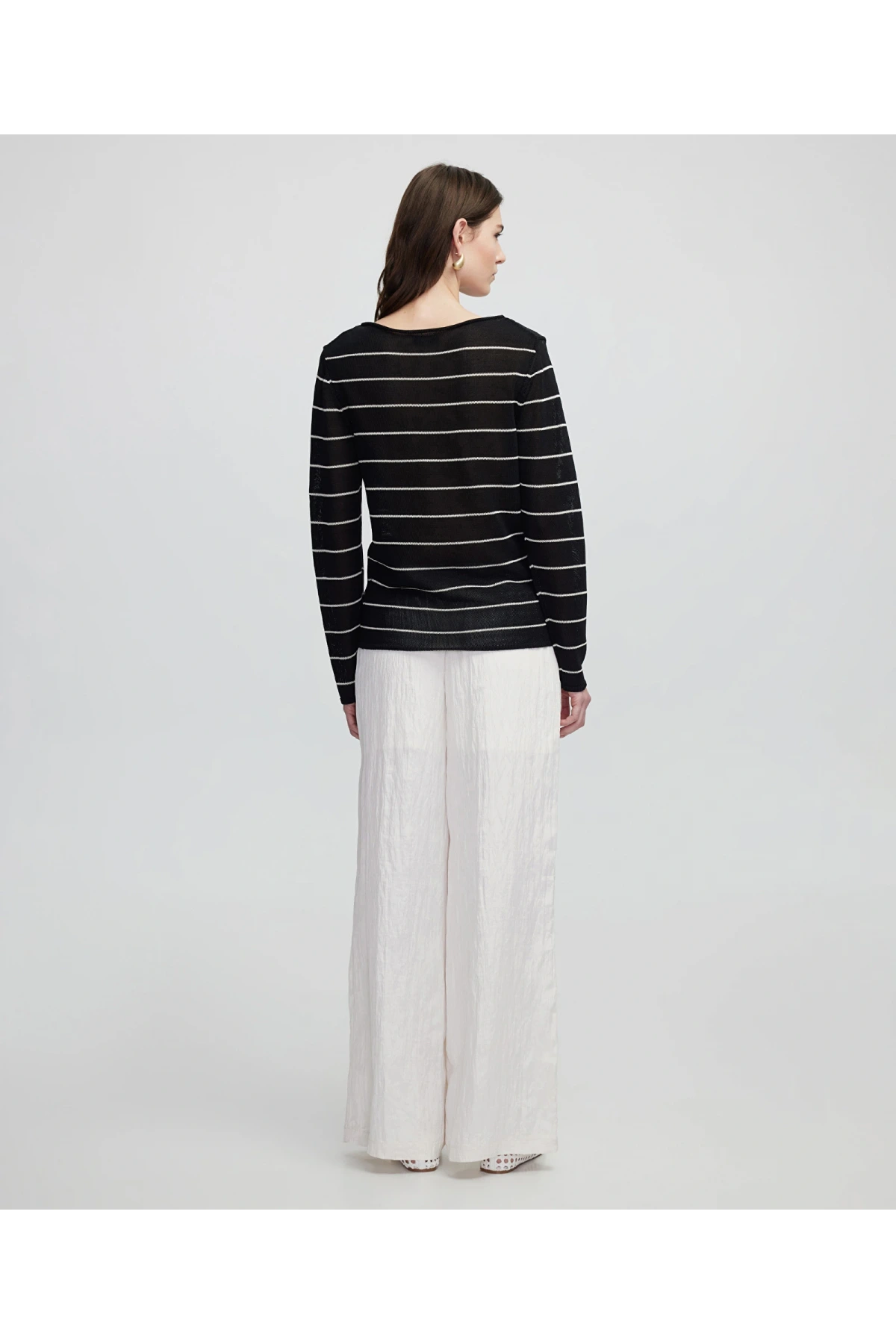 İpekyol Kadın Çizgili Siyah Triko IS1250050080