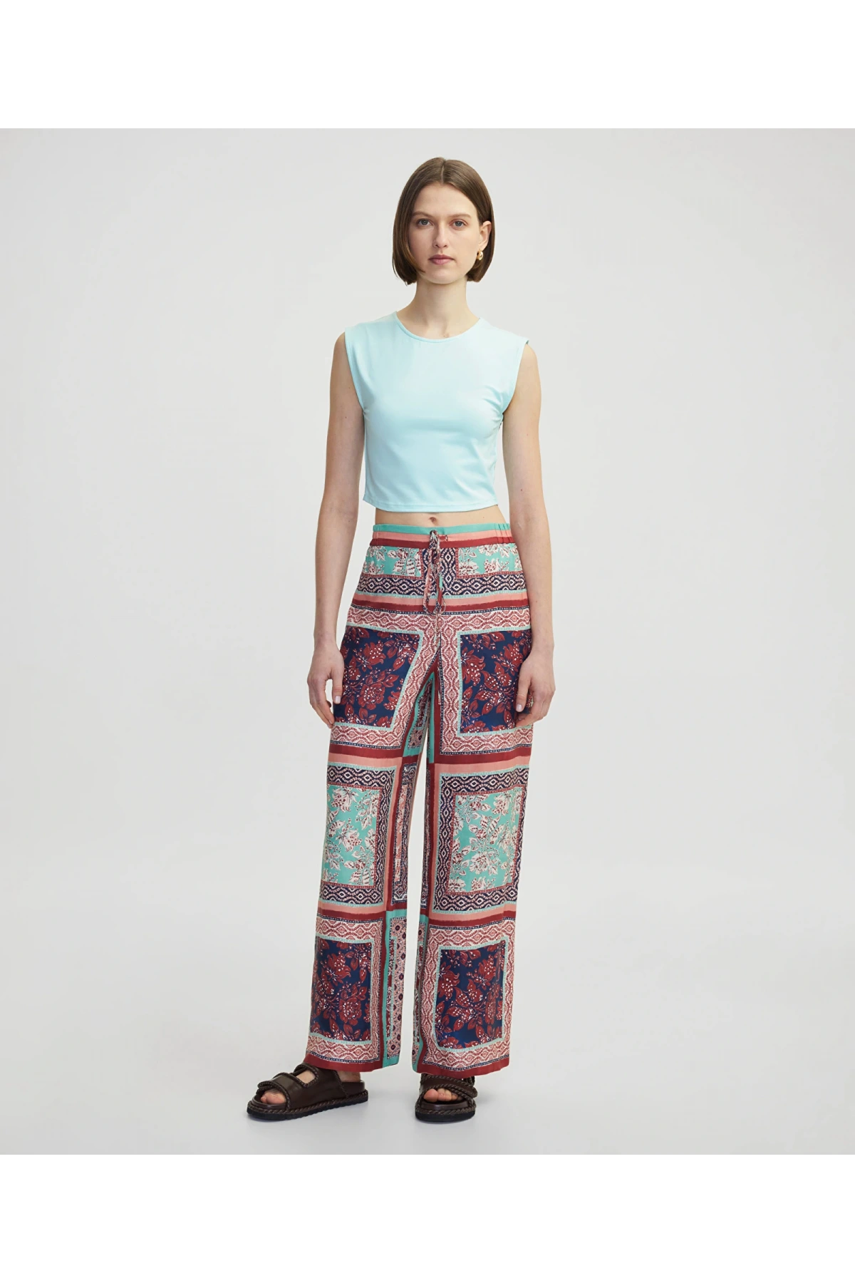 İpekyol Kadın Dar Kesim Basic Mavi T-shirt IS1250070182