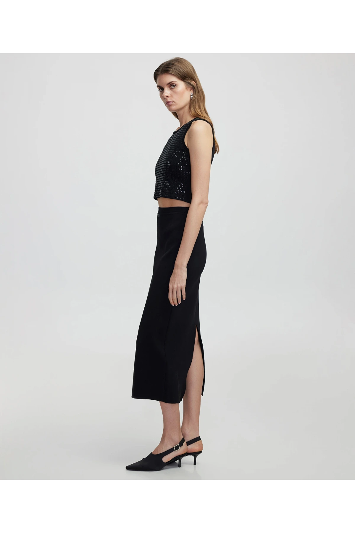 İpekyol Kadın Triko Midi Siyah Etek IS1250004062