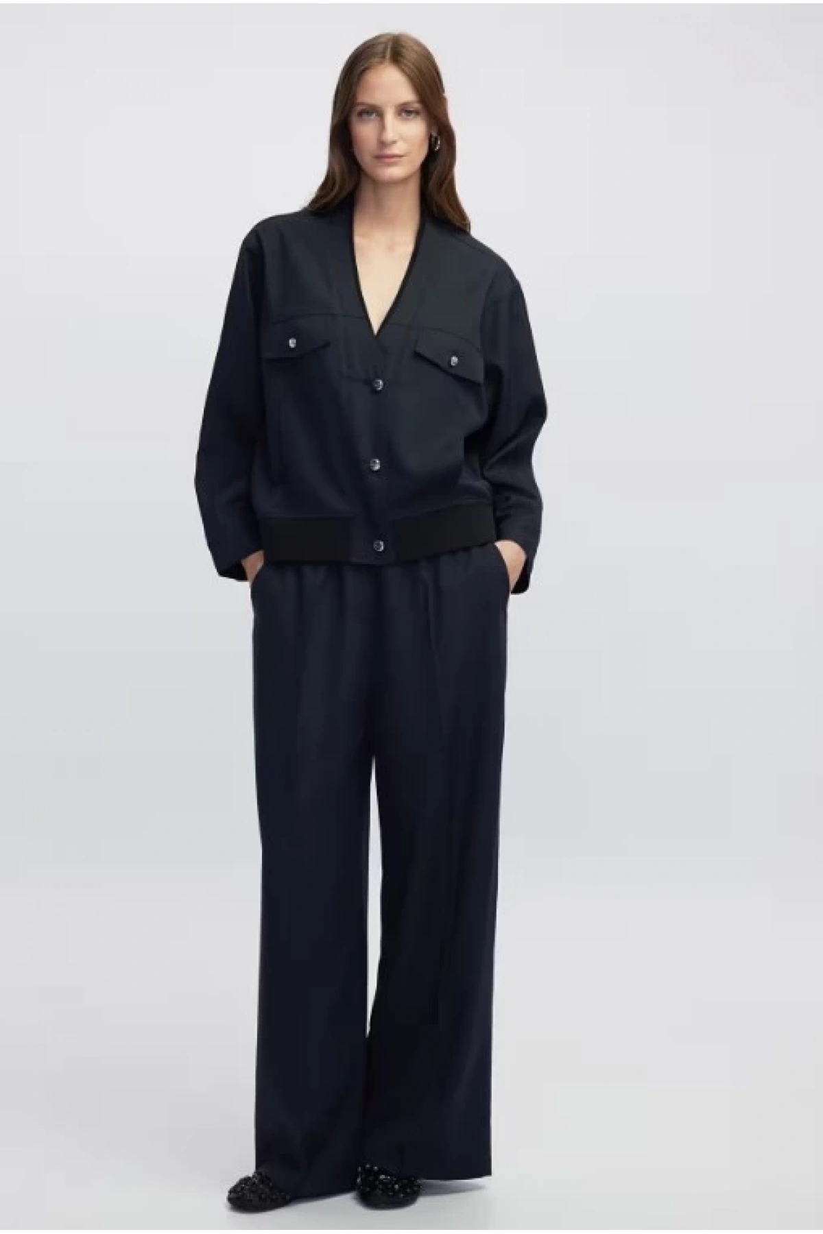 İpekyol Kumaş Mix Bomber Ceket IW6250005060