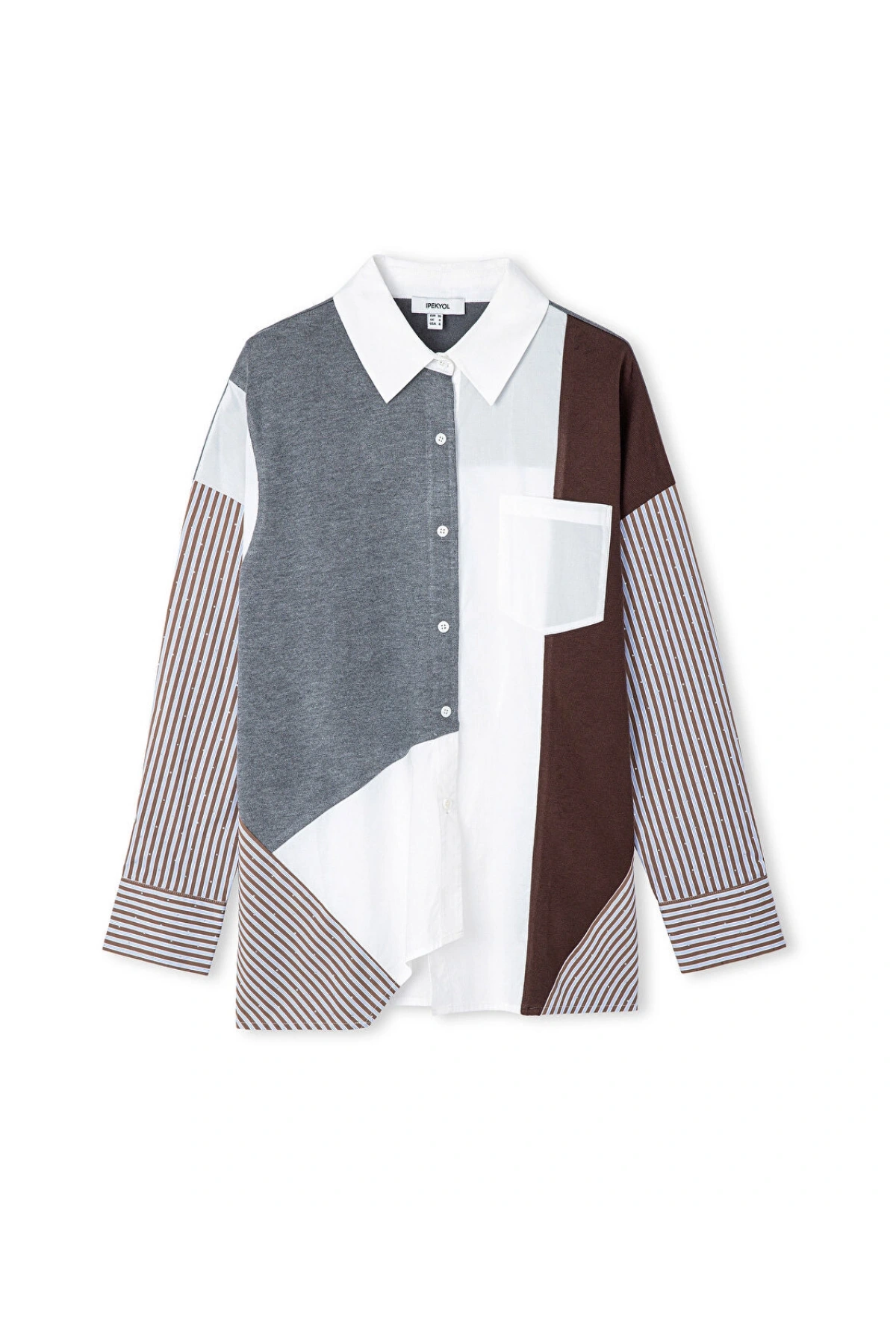 İpekyol Kumaş Mix Oversize Gömlek IW6260025140