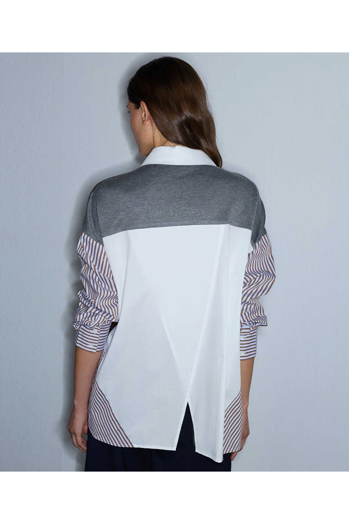 İpekyol Kumaş Mix Oversize Gömlek IW6260025140