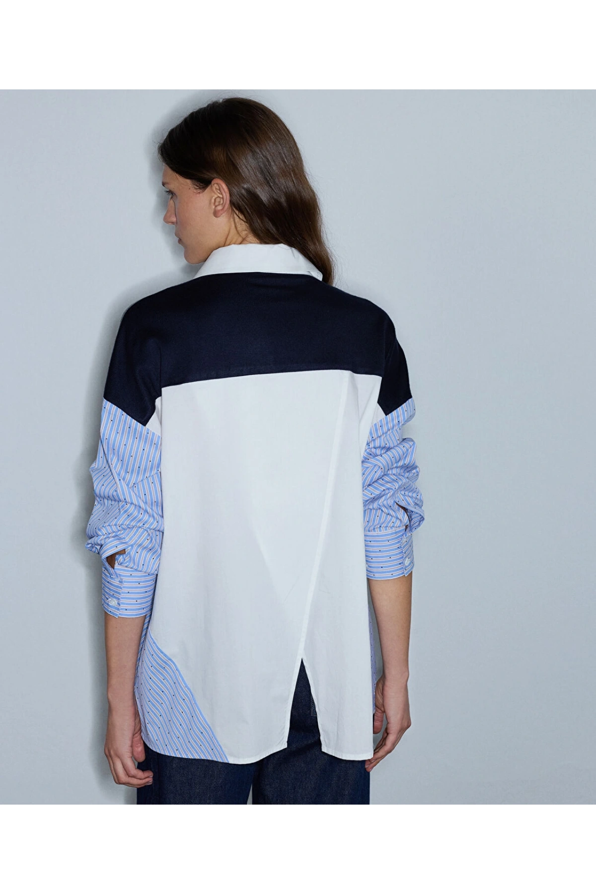 İpekyol Kumaş Mix Oversize Gömlek IW6260025140