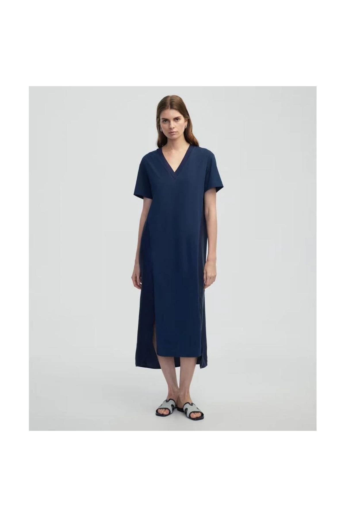 İpekyol Kumaş Mix Yırtmaçlı Elbise IS1250002392