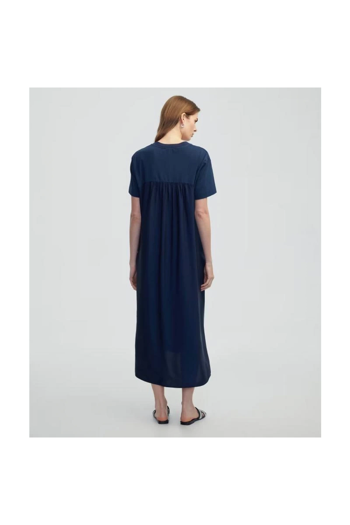 İpekyol Kumaş Mix Yırtmaçlı Elbise IS1250002392