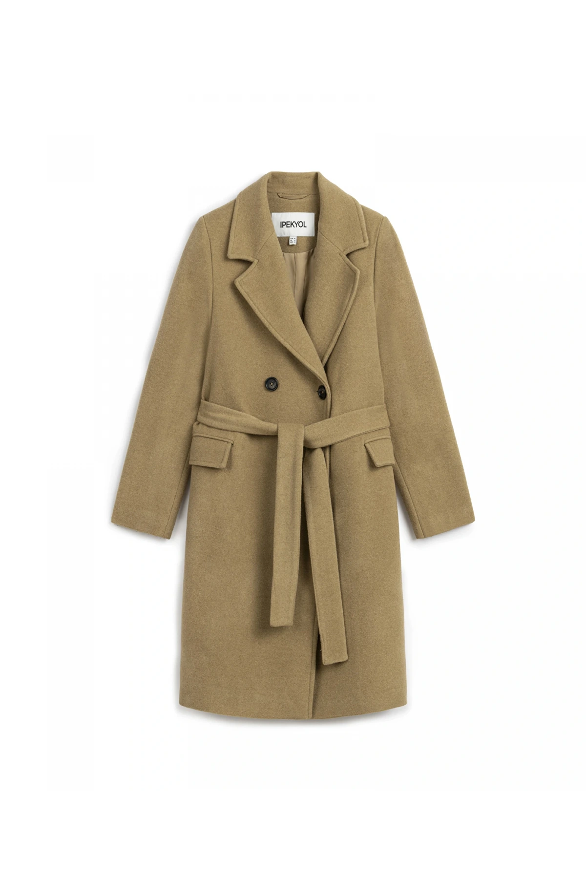 İpekyol Kuşaklı Kadın Kamel Kaşe Kaban IW6250008035
