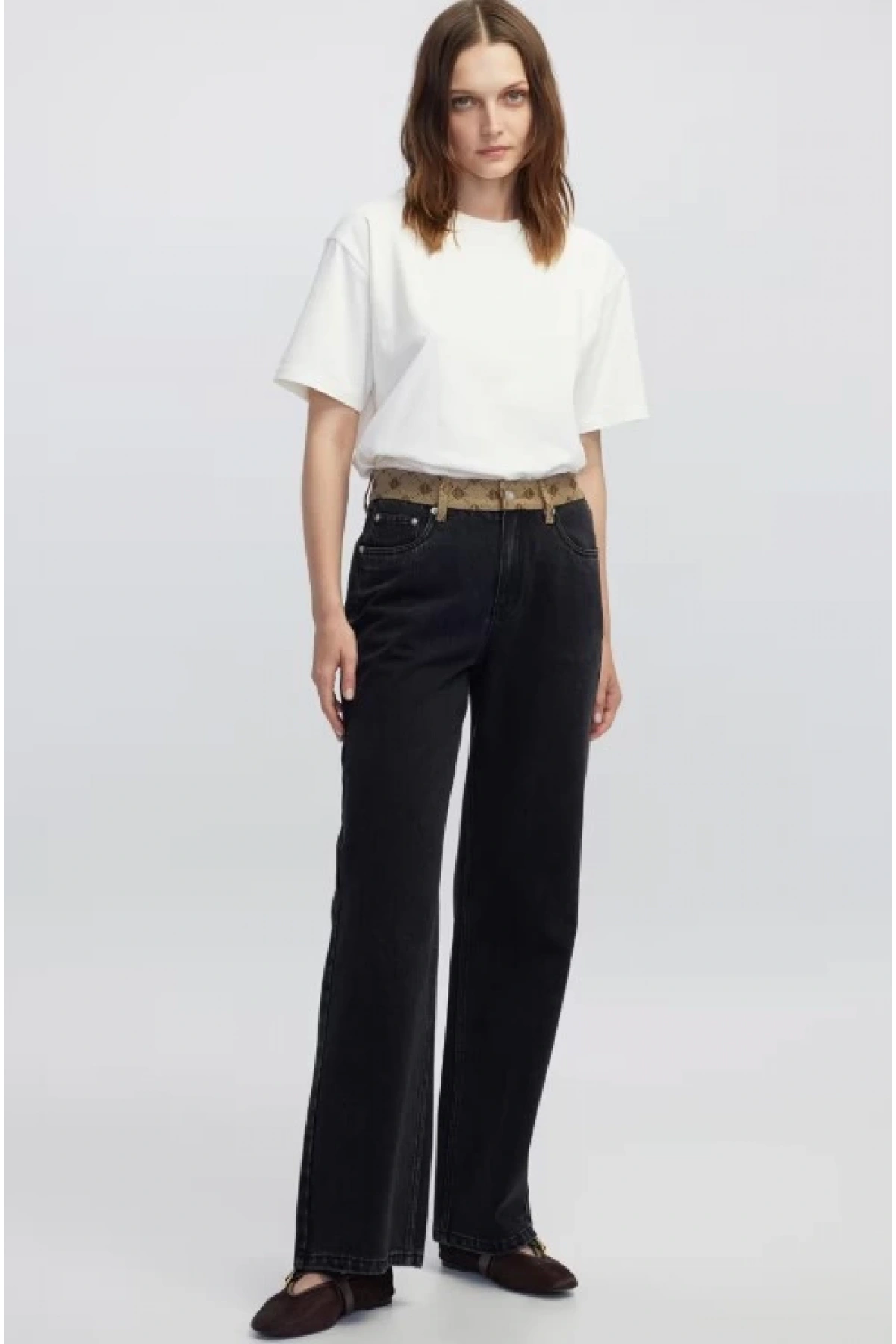 İpekyol Monogram Jakarlı Jean Pantolon IW6250018008