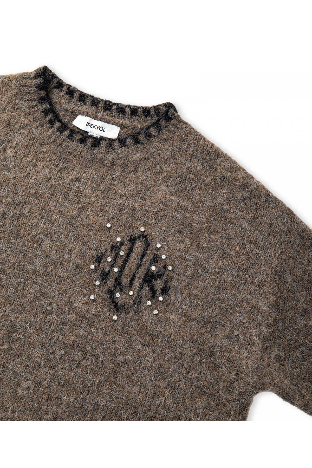 İpekyol Monogram Jakarlı Strass Taş İşlemeli Kazak IW6250050110